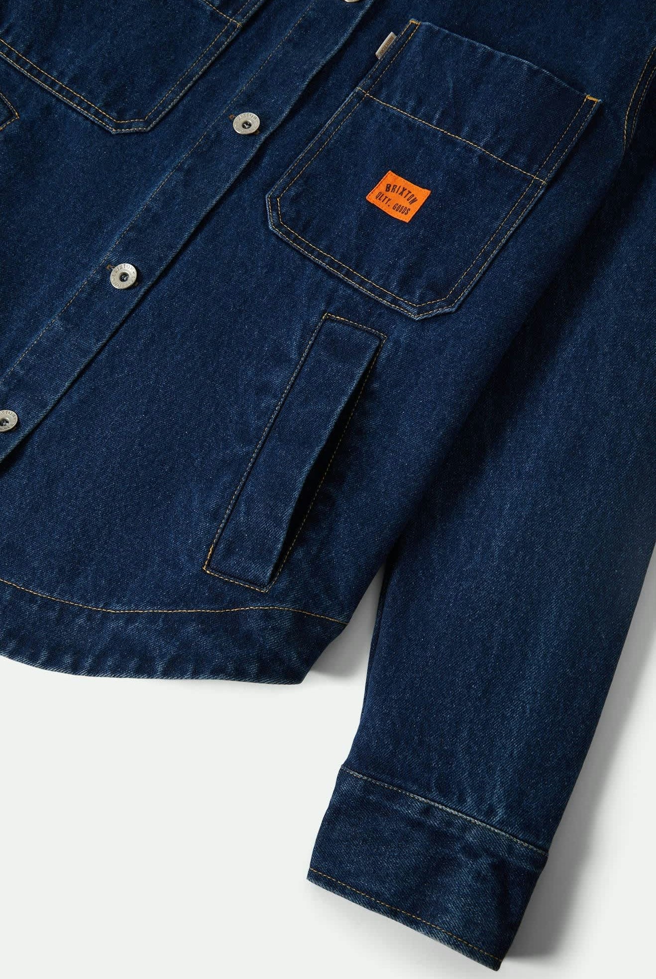 Women's Durham Shirt Jacket in the color Rinse Denim - Additional Laydown image