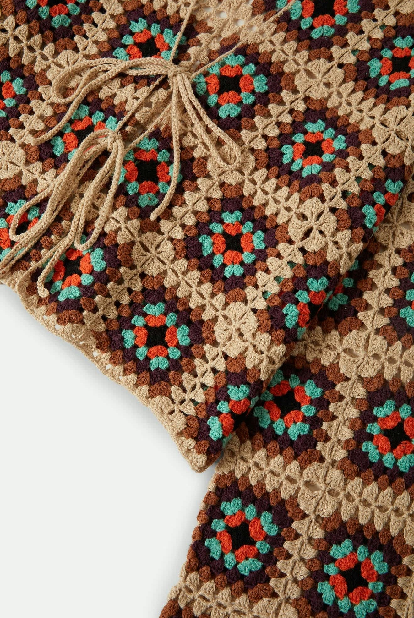 Women's Crochet Knit Kimono in the color Multi Color - Additional Laydown image