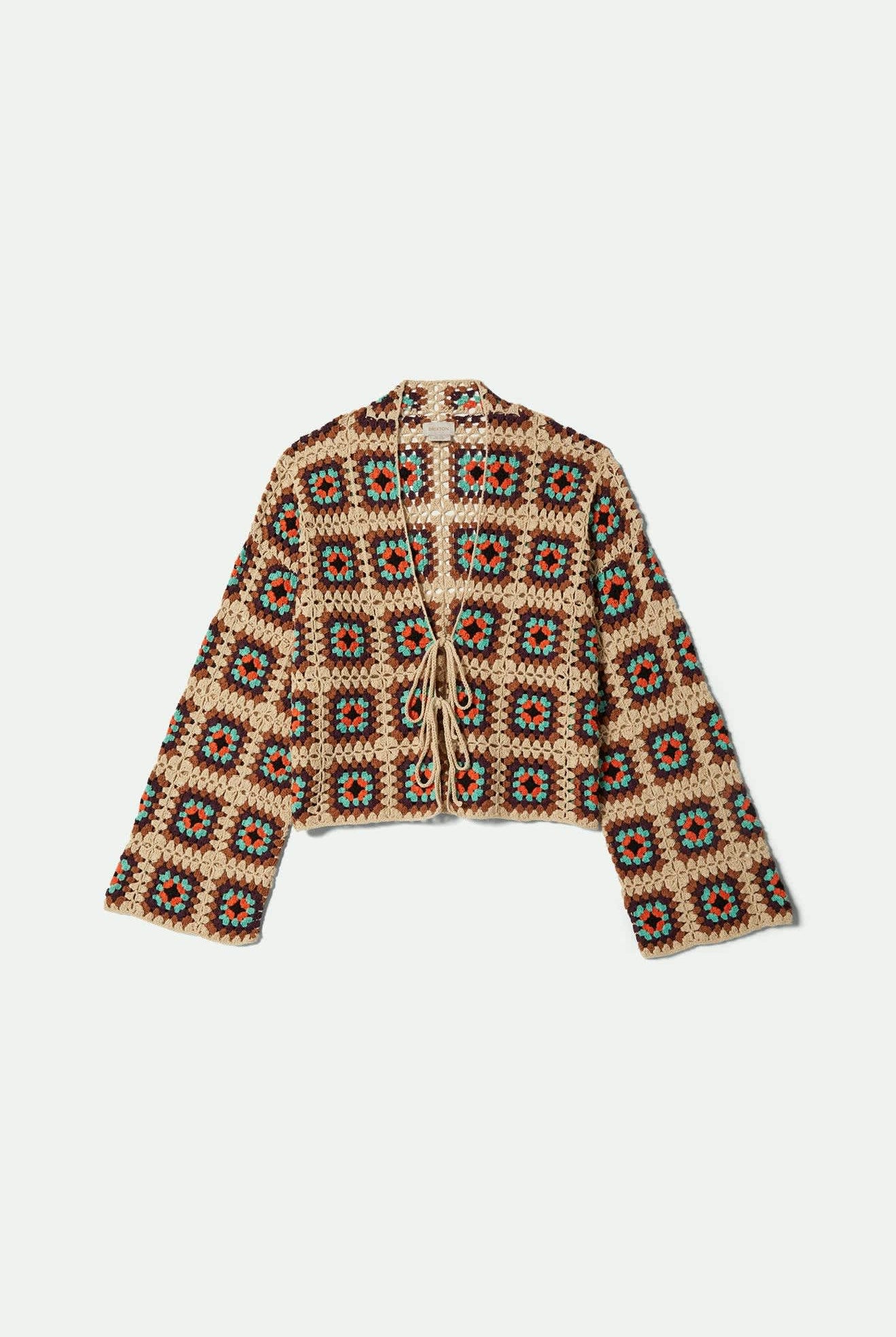 Women's Crochet Knit Kimono in the color Multi Color - Front Product View