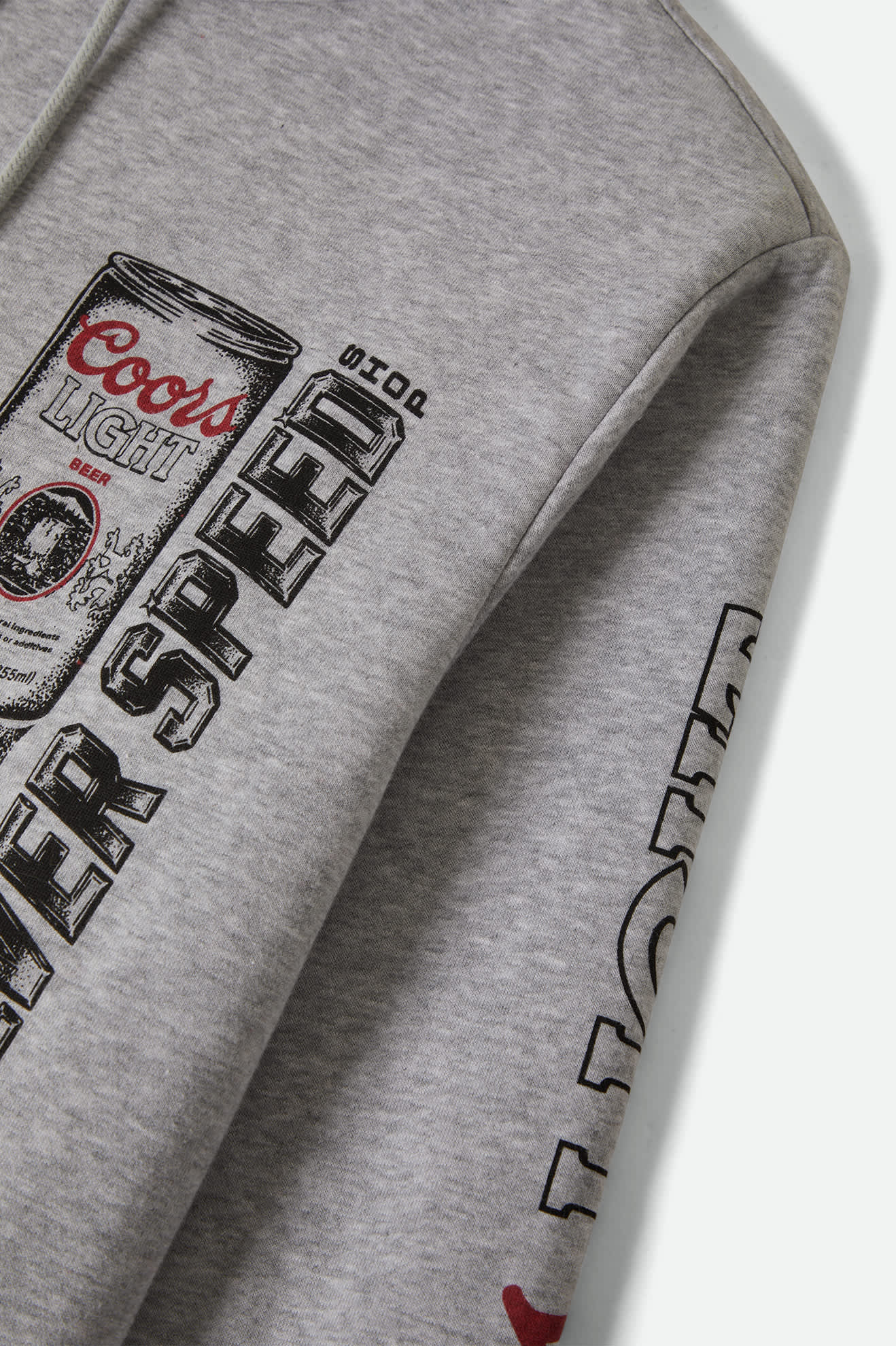 Men's Coors Light Silver Speed Hoodie in the color Heather Grey - Additional Laydown image
