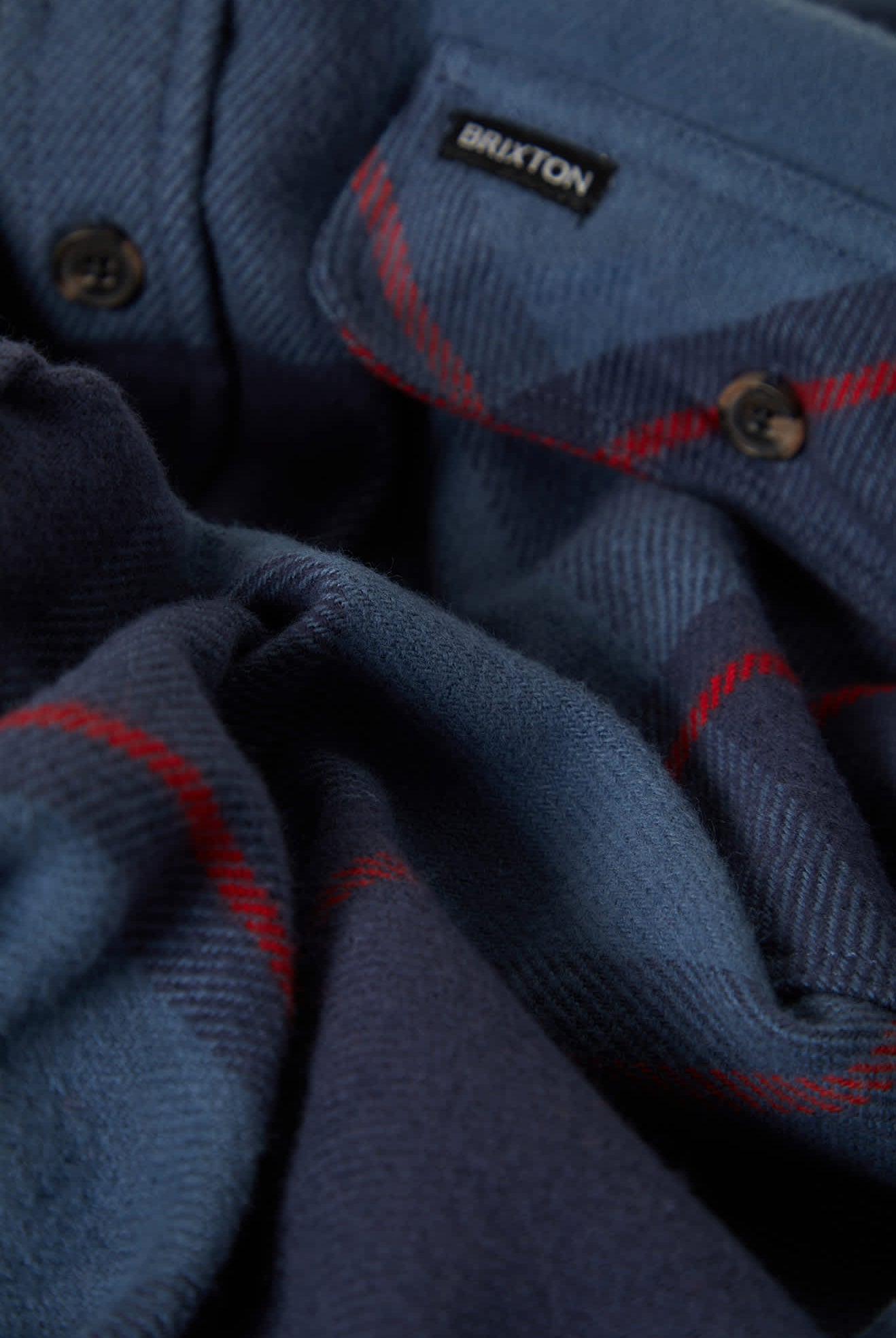 Men's Bowery Flannel in the color Bering Sea/Mood Indigo/Adrenaline Rush - Additional Laydown image