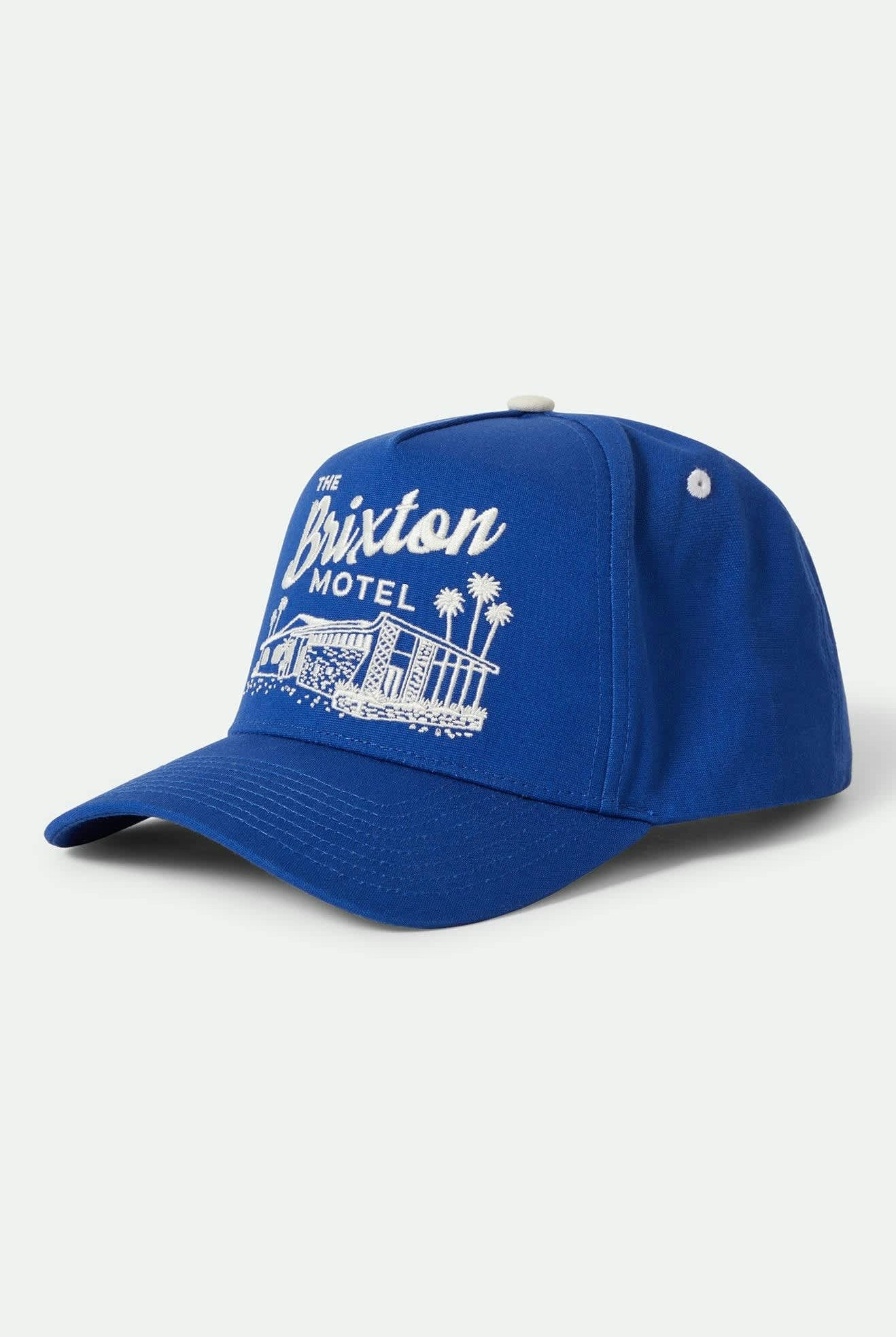 Women's Brixton Motel Netplus Snapback in the color Electric Blue/Off White - Front Product View