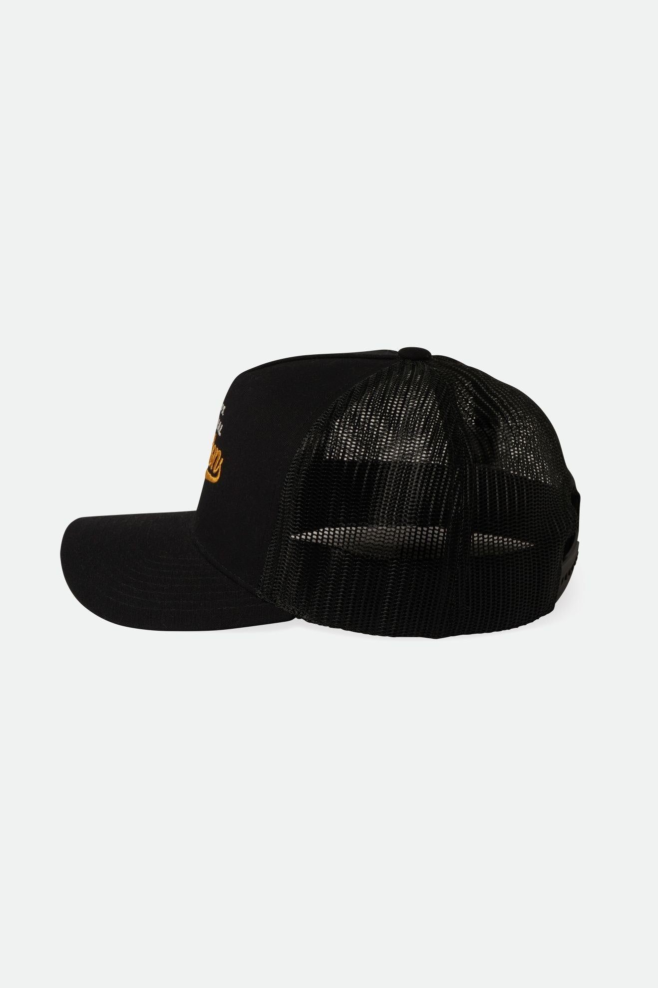Brixton Men's Postal C Netplus MP Trucker Hat - Black/Black | Extra Shot