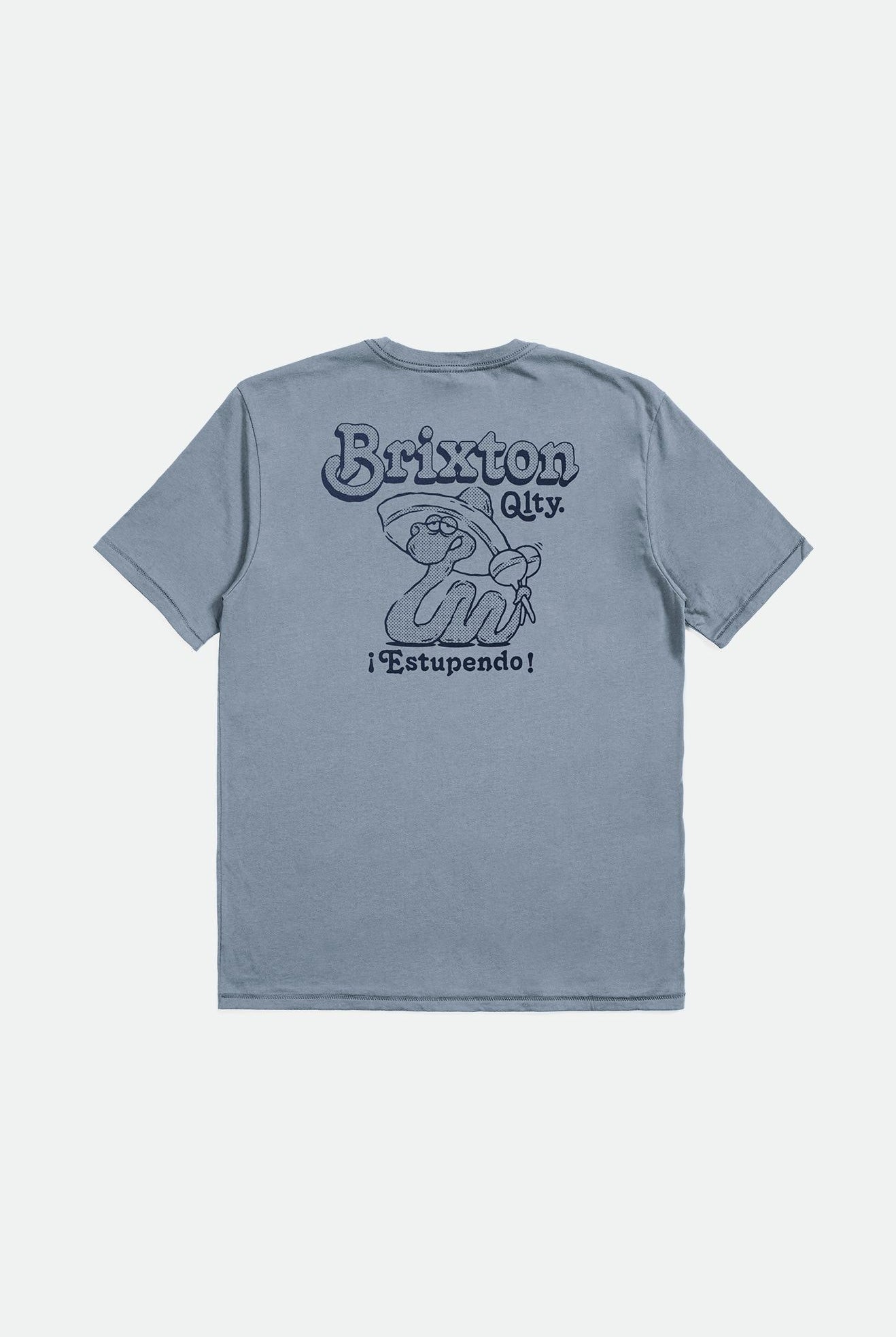 Brixton Men's Estupendo S/S Tailored Tee - Dusty Blue | Back