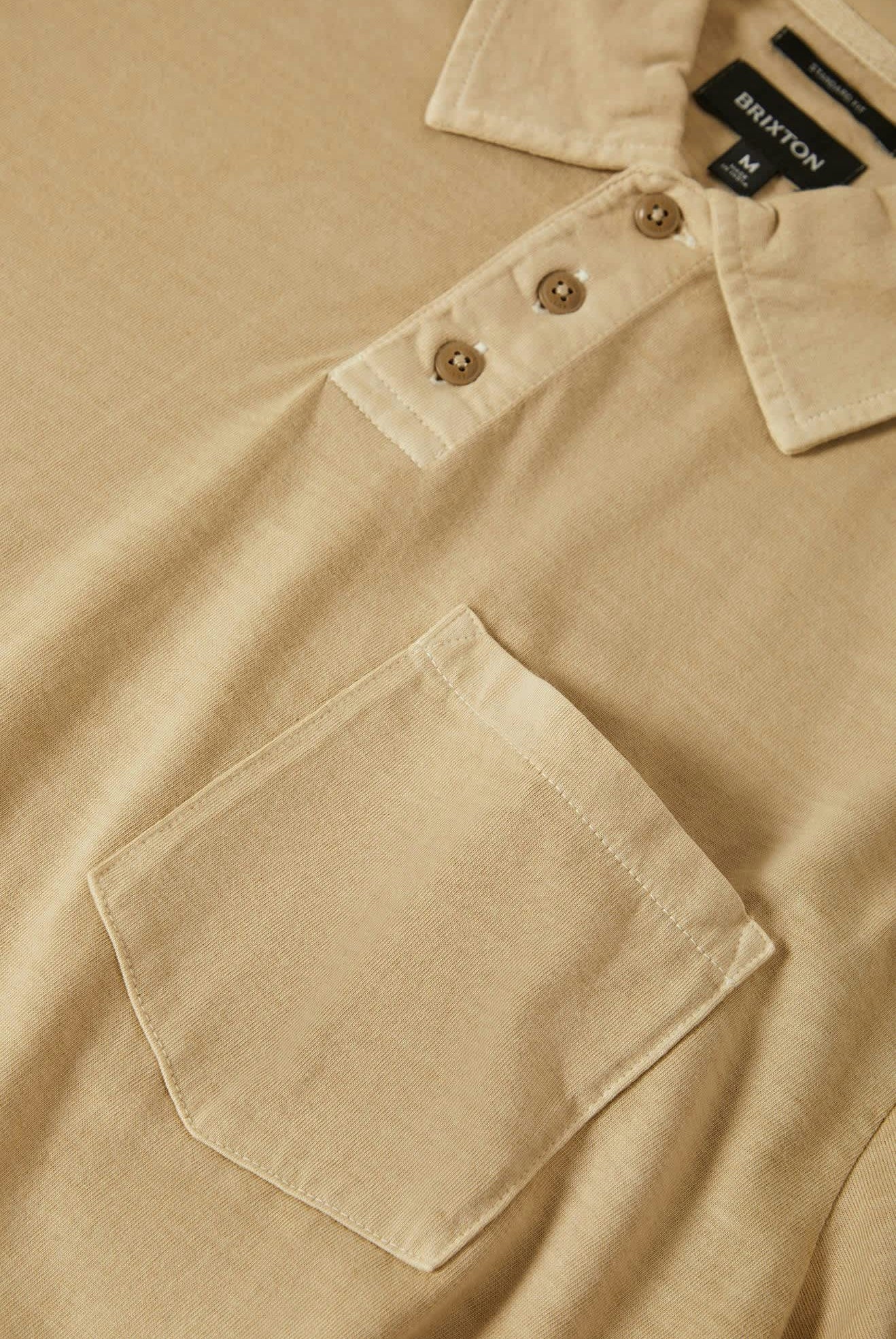 Men's Vintage Wash S/S Polo in the color Washed Khaki - Additional Laydown image