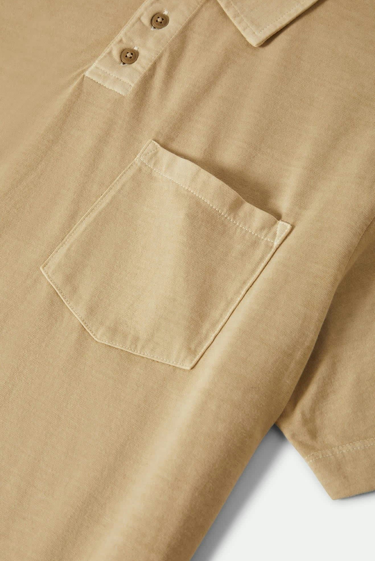 Men's Vintage Wash S/S Polo in the color Washed Khaki - Additional Laydown image