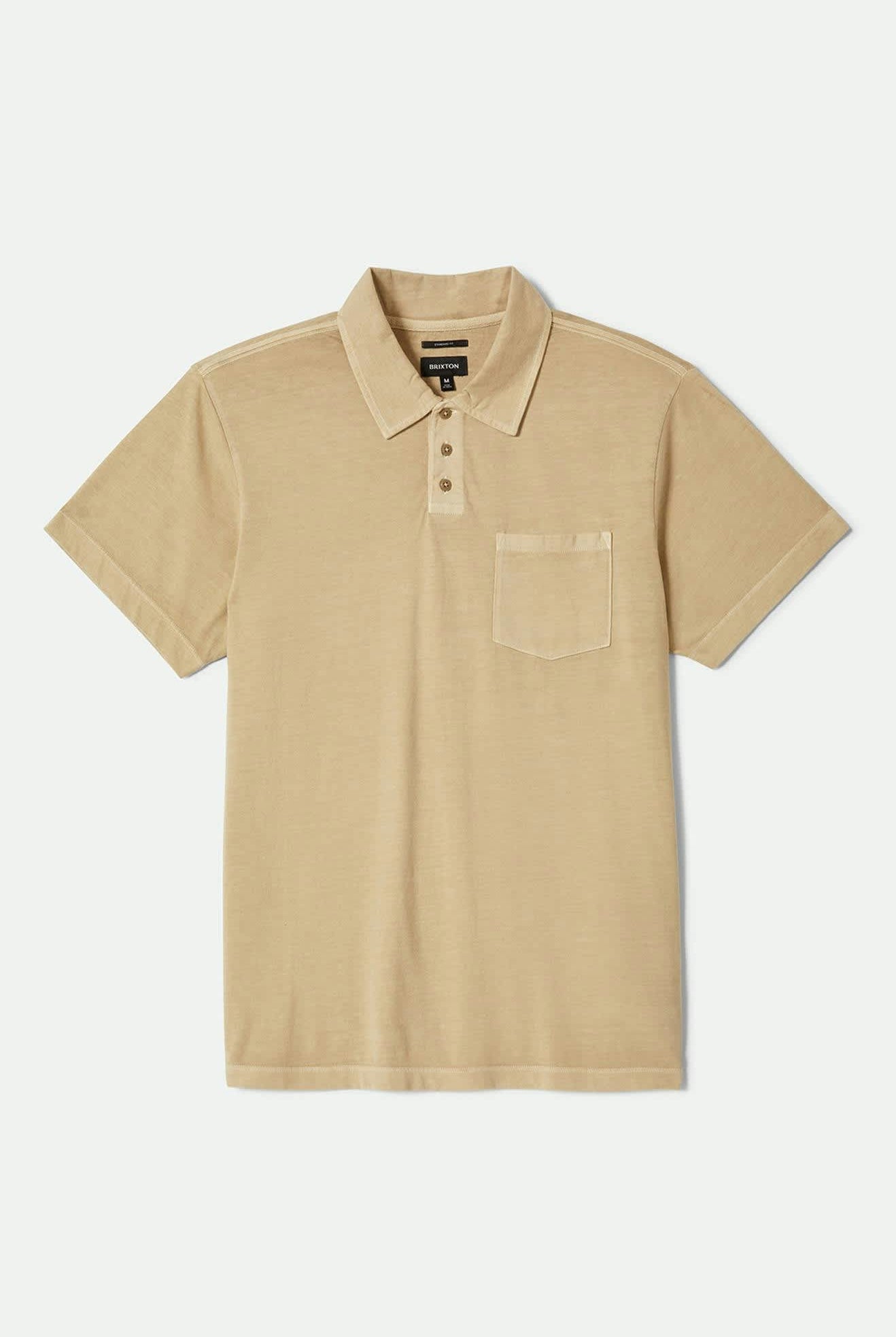 Men's Vintage Wash S/S Polo in the color Washed Khaki - Front Product View