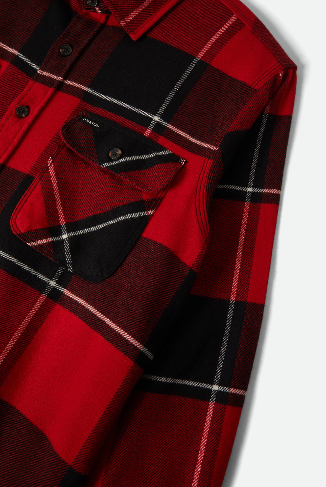 Men's Bowery Flannel in the color Black/Adrenaline Rush/Off White - Additional Laydown image