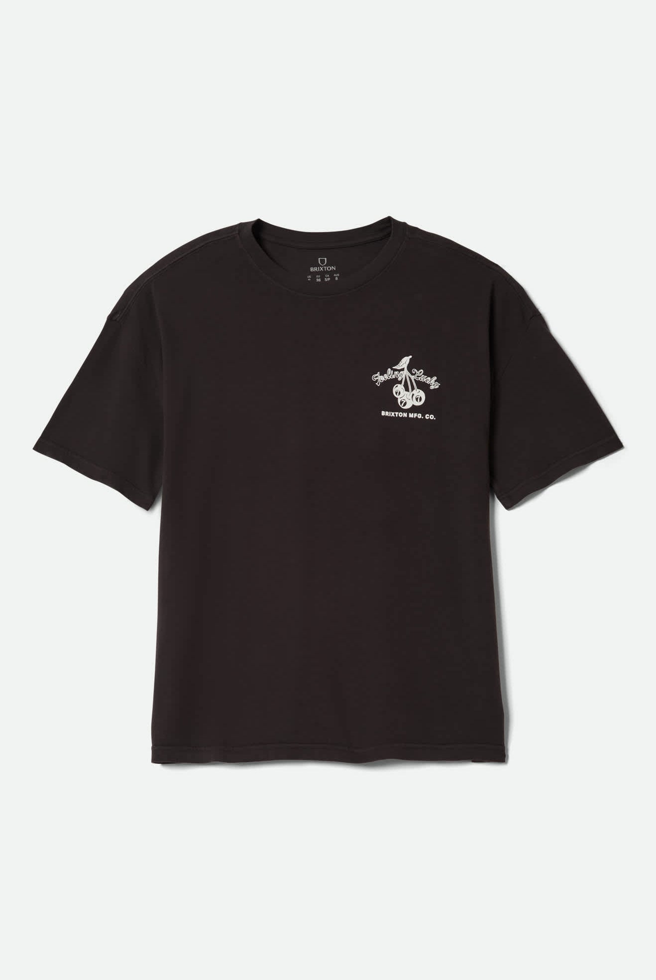 Women's Feeling Lucky Oversized Boyfriend T-Shirt in the color Black - Front Product View