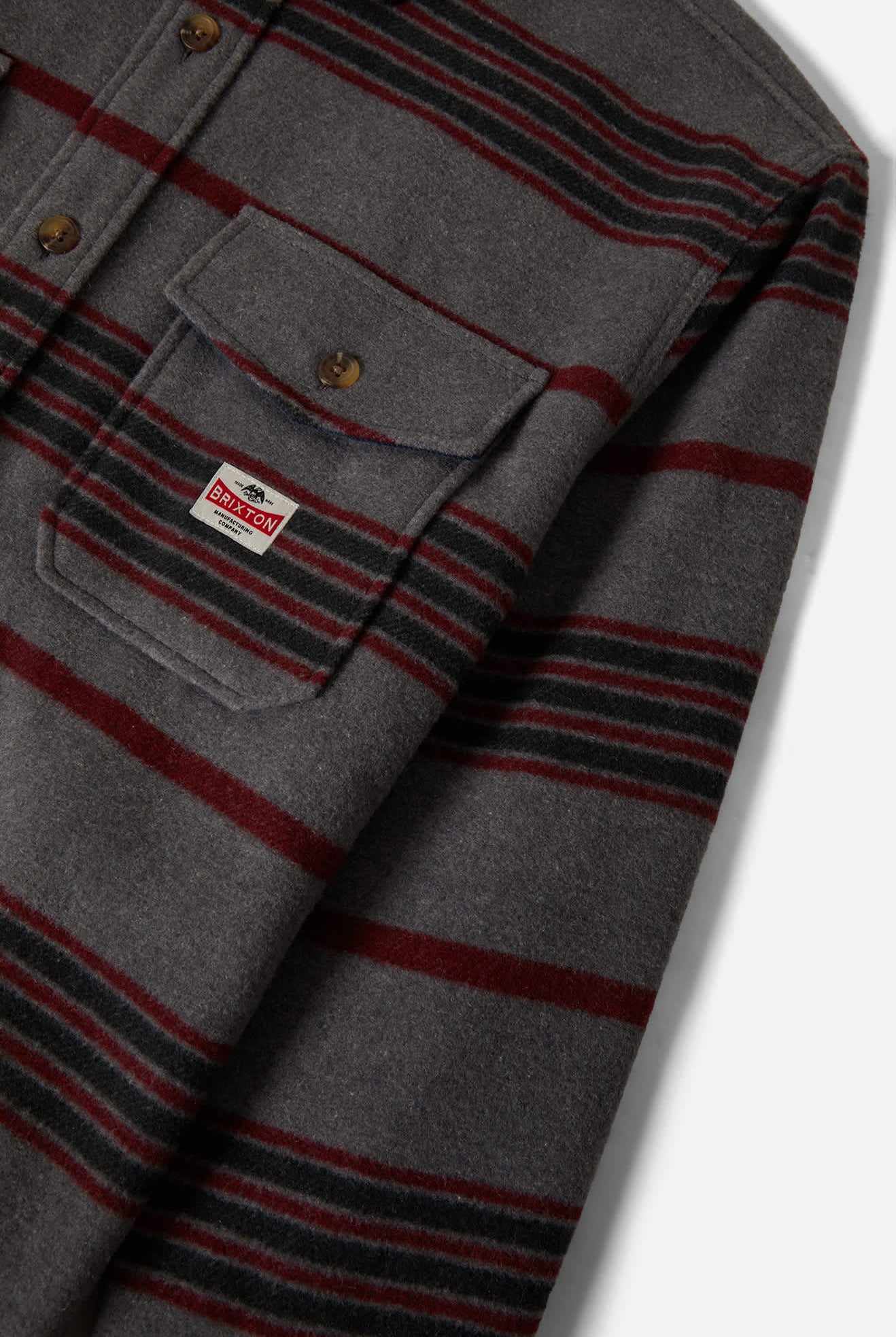 Men's Altered Threads Overshirt in the color Multi Blanket Stripe - Additional Laydown image