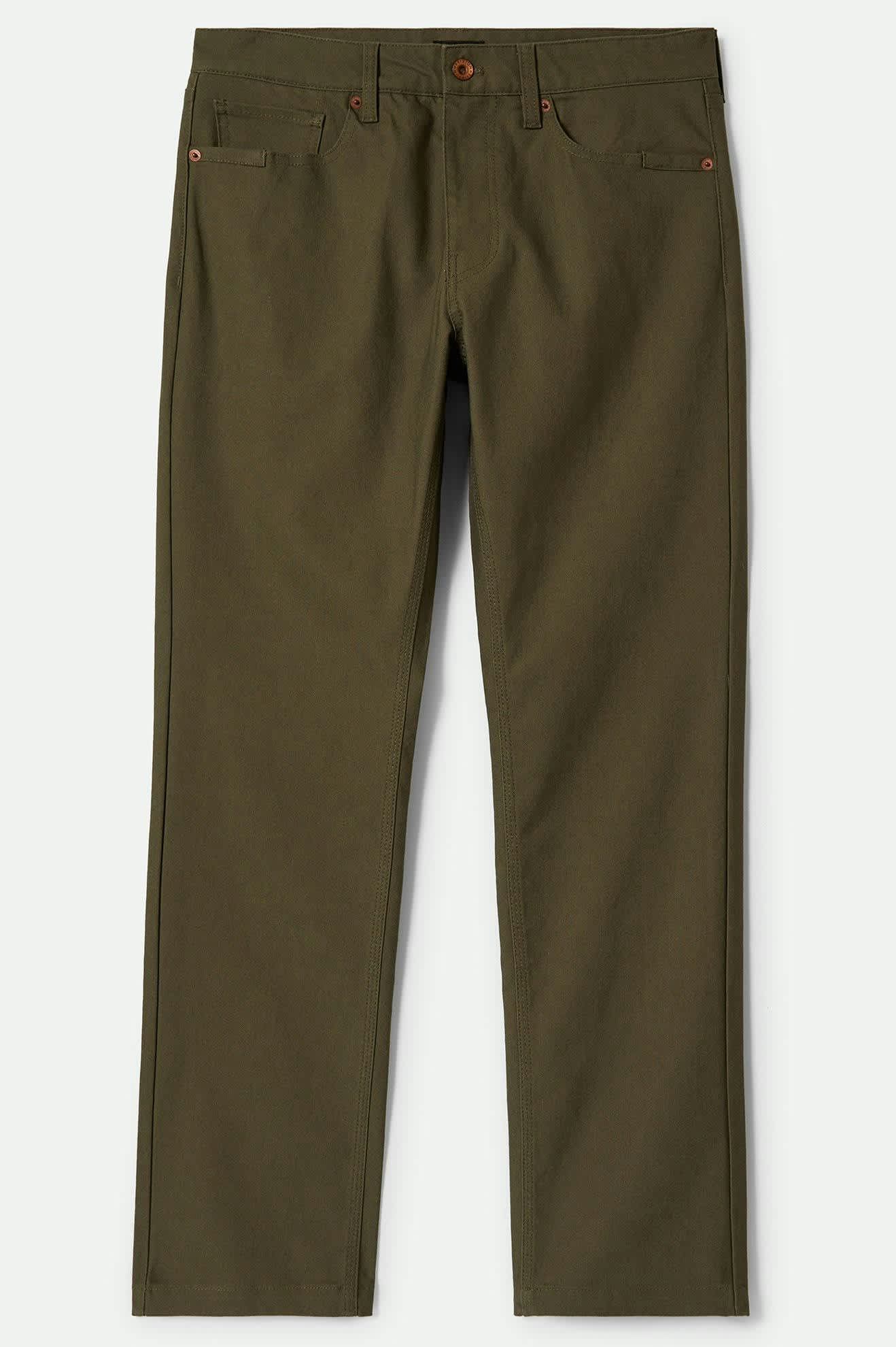 Men's Builders 5-Pocket Stretch Pant in the color Ivy Green - Front Product View