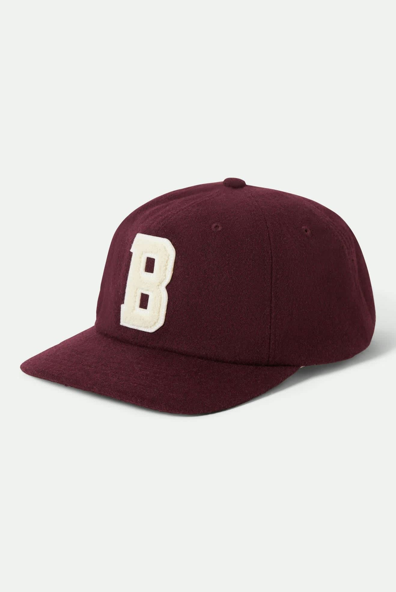 Unisex Big B Adjustable Hat in the color Port Textured Wool - Front Product View