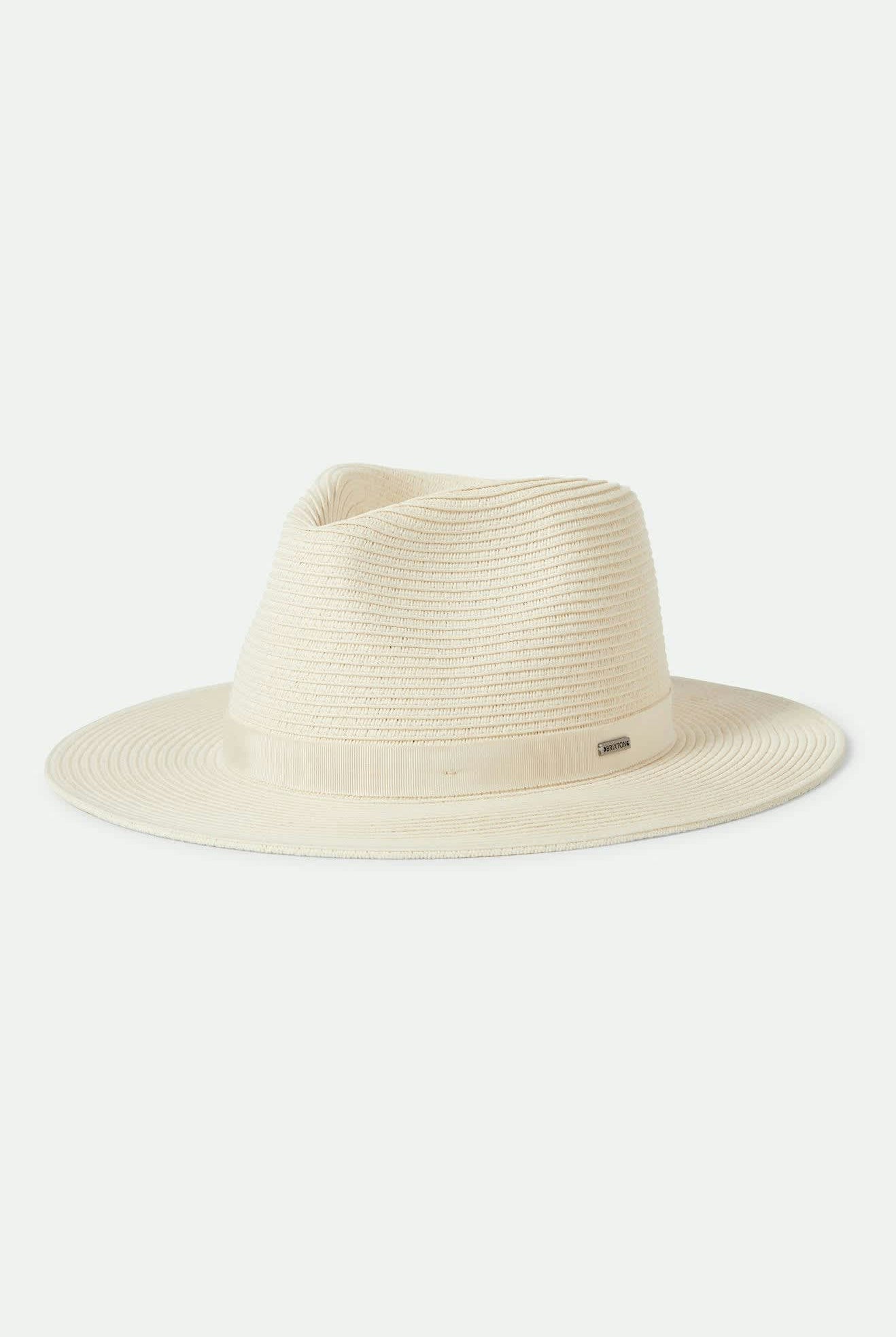 Women's Carolina Straw Packable Travel Hat in the color Bone/Bone - Front Product View