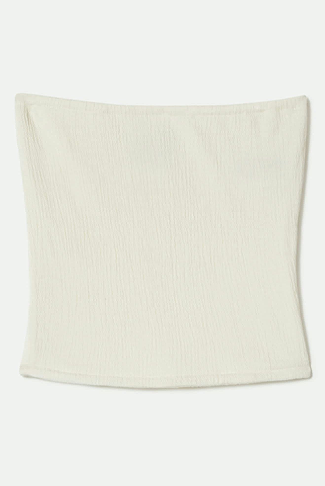 Women's Crinkle Tube Top in the color Off White - Front Product View