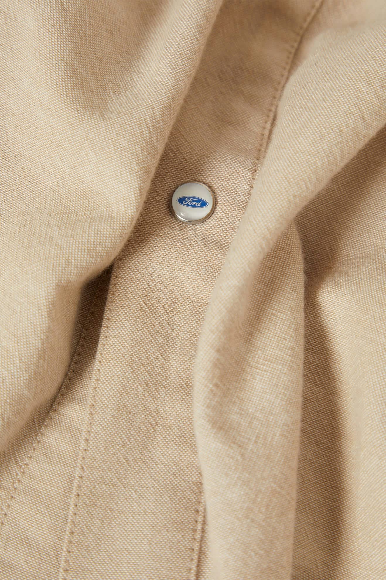 Men's Ford S/S Western Shirt in the color Khaki - Additional Laydown image