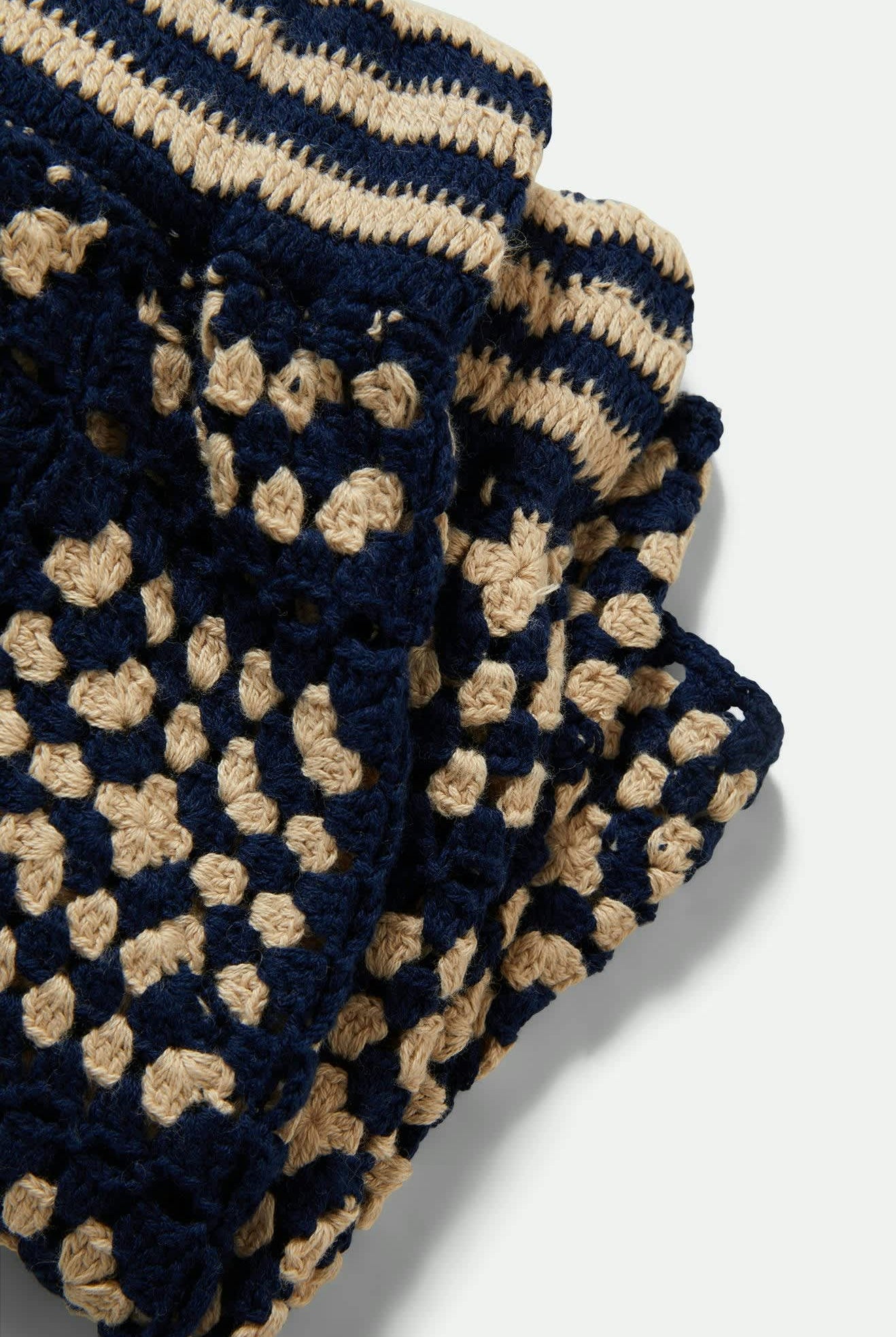 Women's Crochet Short in the color Mood Indigo/Off White - Additional Laydown image