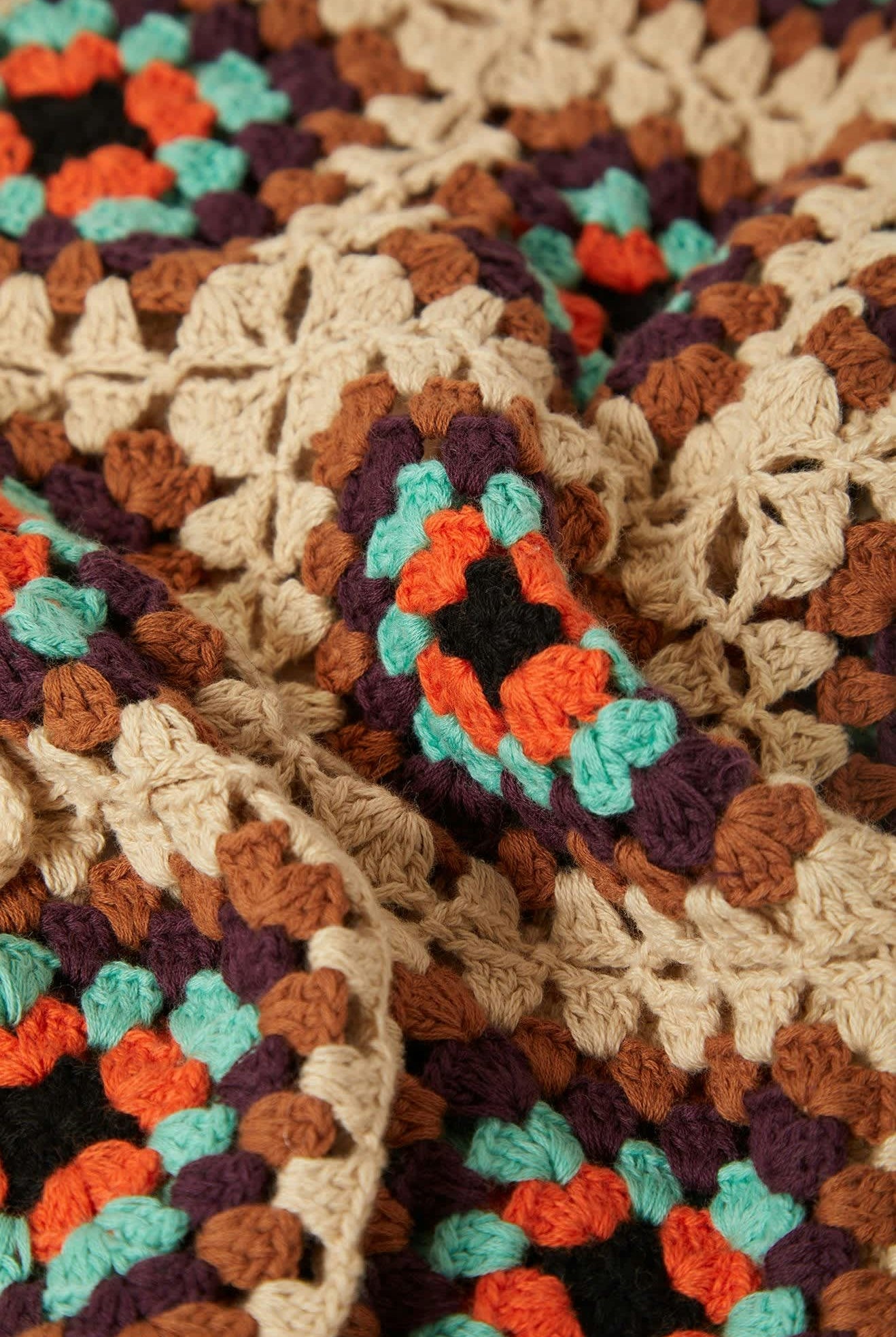 Women's Crochet Knit Kimono in the color Multi Color - Additional Laydown image