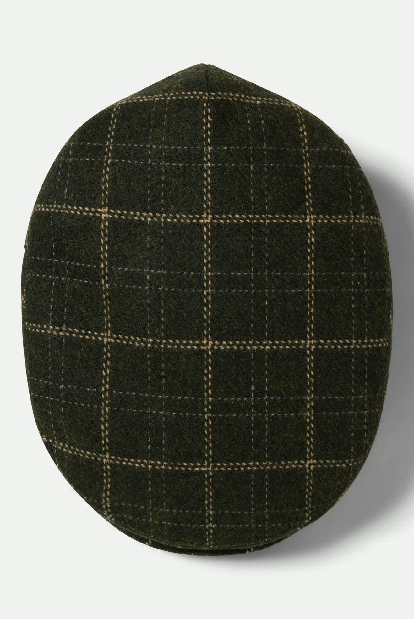 Unisex Barrel Flat Cap in the color Moss/Sand - Additional Laydown image