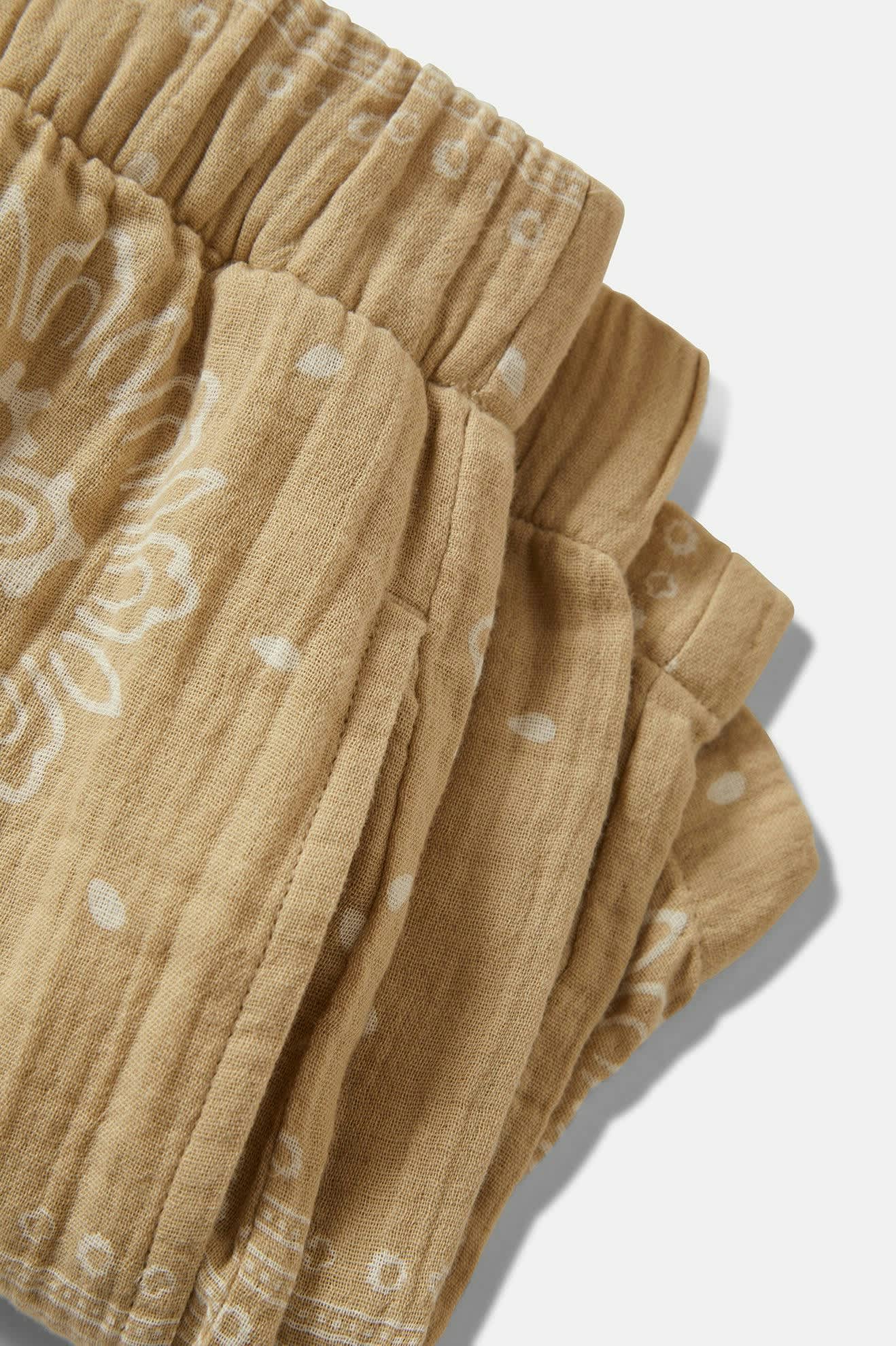 Women's Wandering Short in the color Pale Khaki Bandana - Additional Laydown image