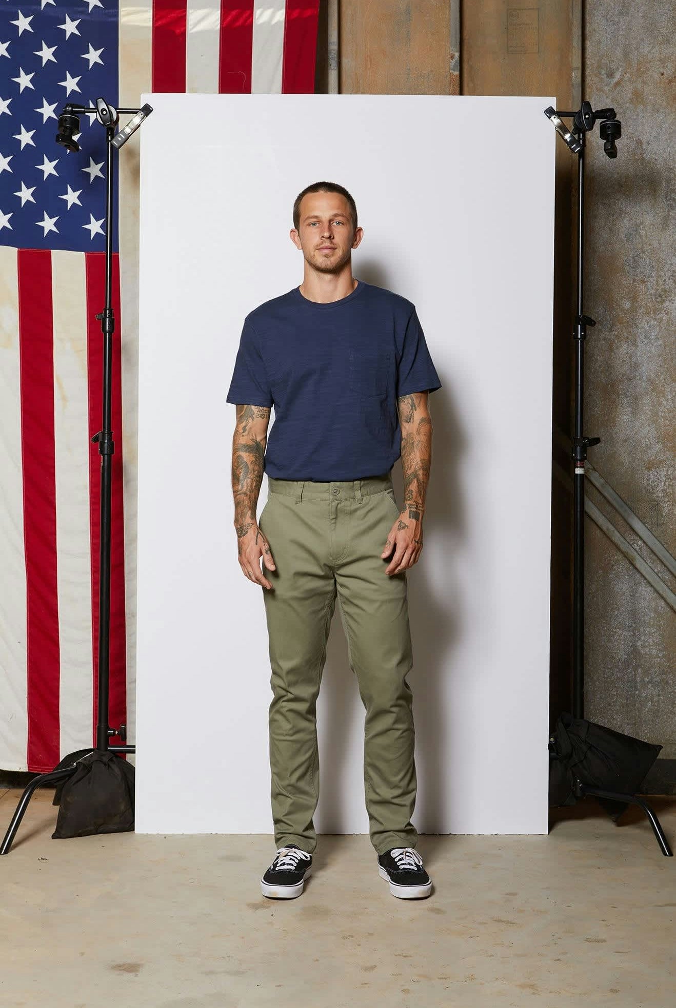 Men's Choice Chino Regular Pant in the color Olive Surplus - Additional Fit image