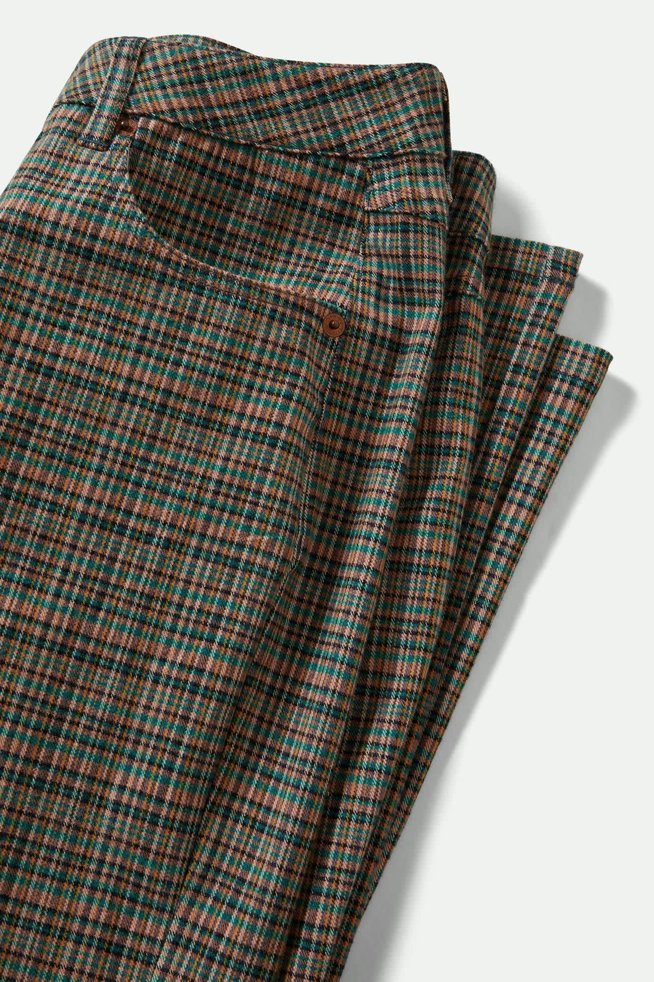 Women's Margo Cropped 5-Pocket Pant in the color Multi Stripe/Plaid - Additional Laydown image