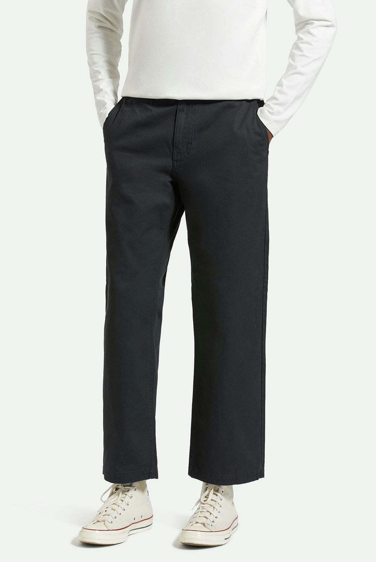 Men's Lifestyle 1 | Surplus Herringbone Relaxed Trouser Pant - Washed Black