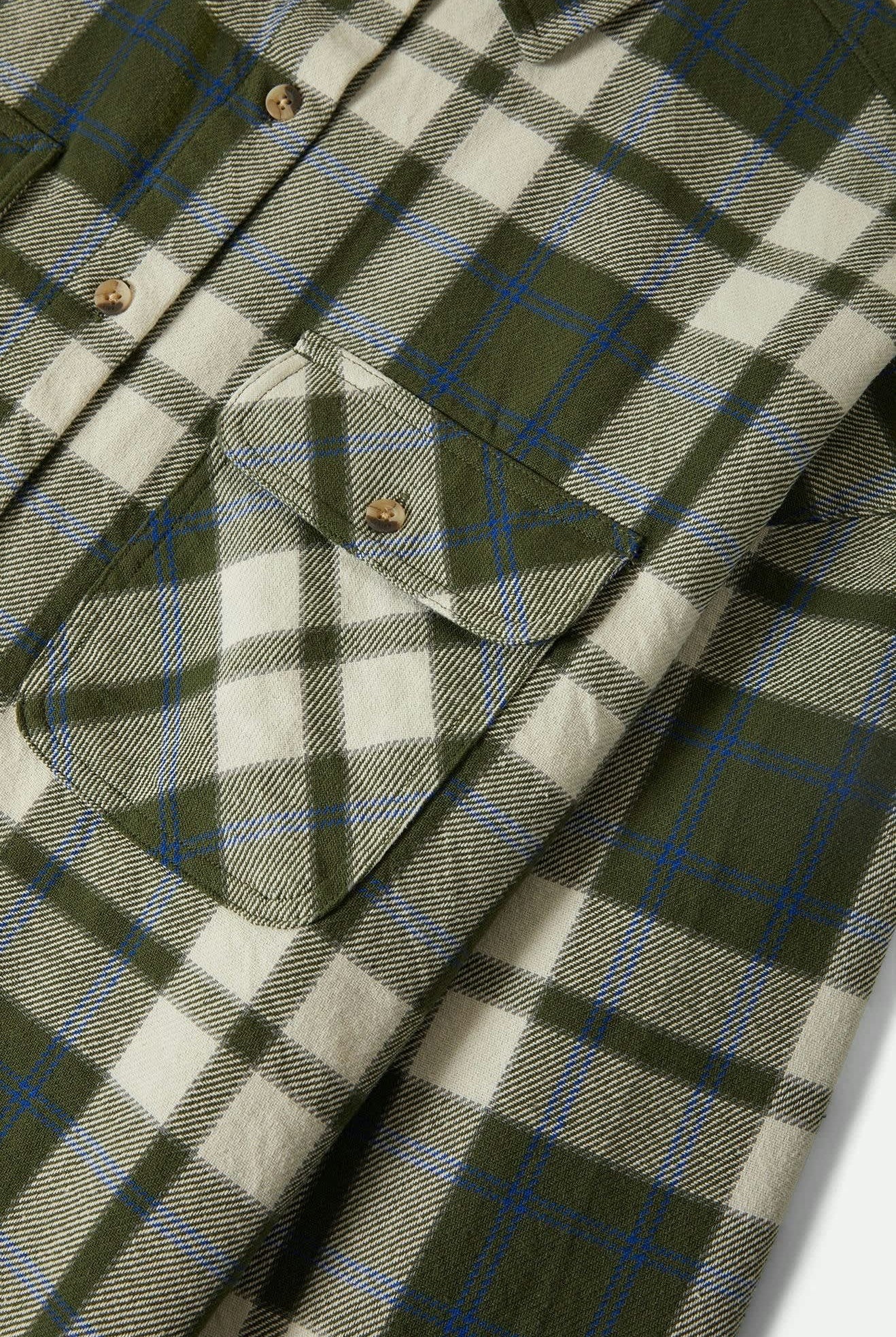 Women's Bowery Vintage L/S Overshirt in the color Green/Blue - Additional Laydown image