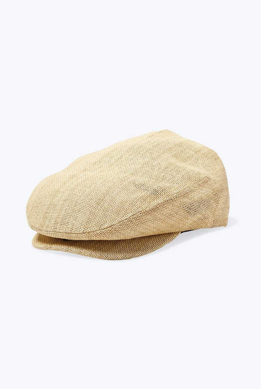 Brixton Unisex Hooligan Lightweight Flat Cap - Natural Straw | Profile