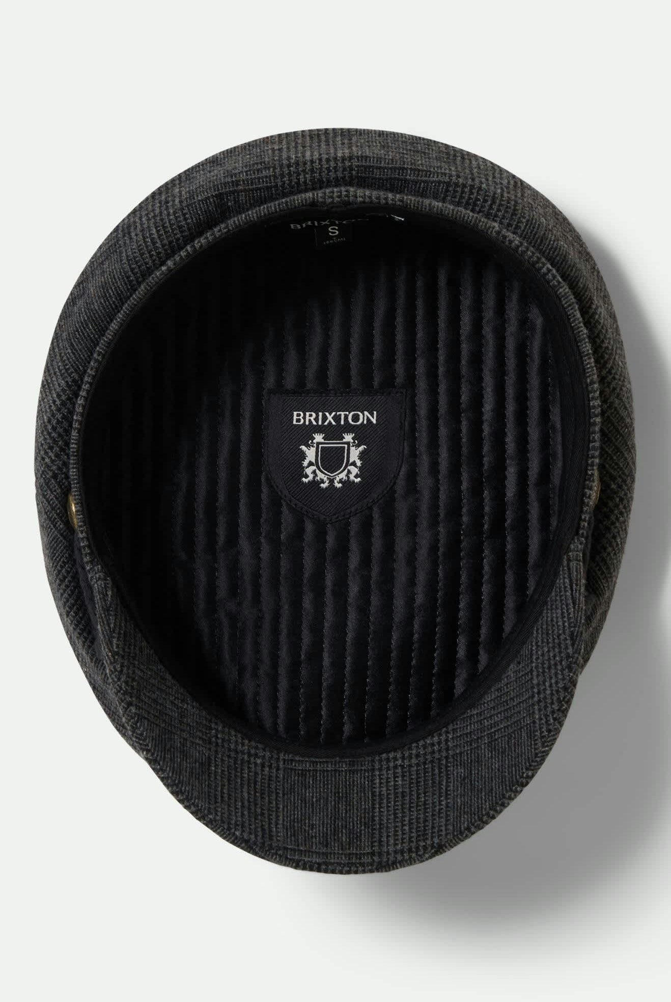 Unisex Fiddler Fisherman Cap in the color Grey Shadow Plaid - Additional Laydown image