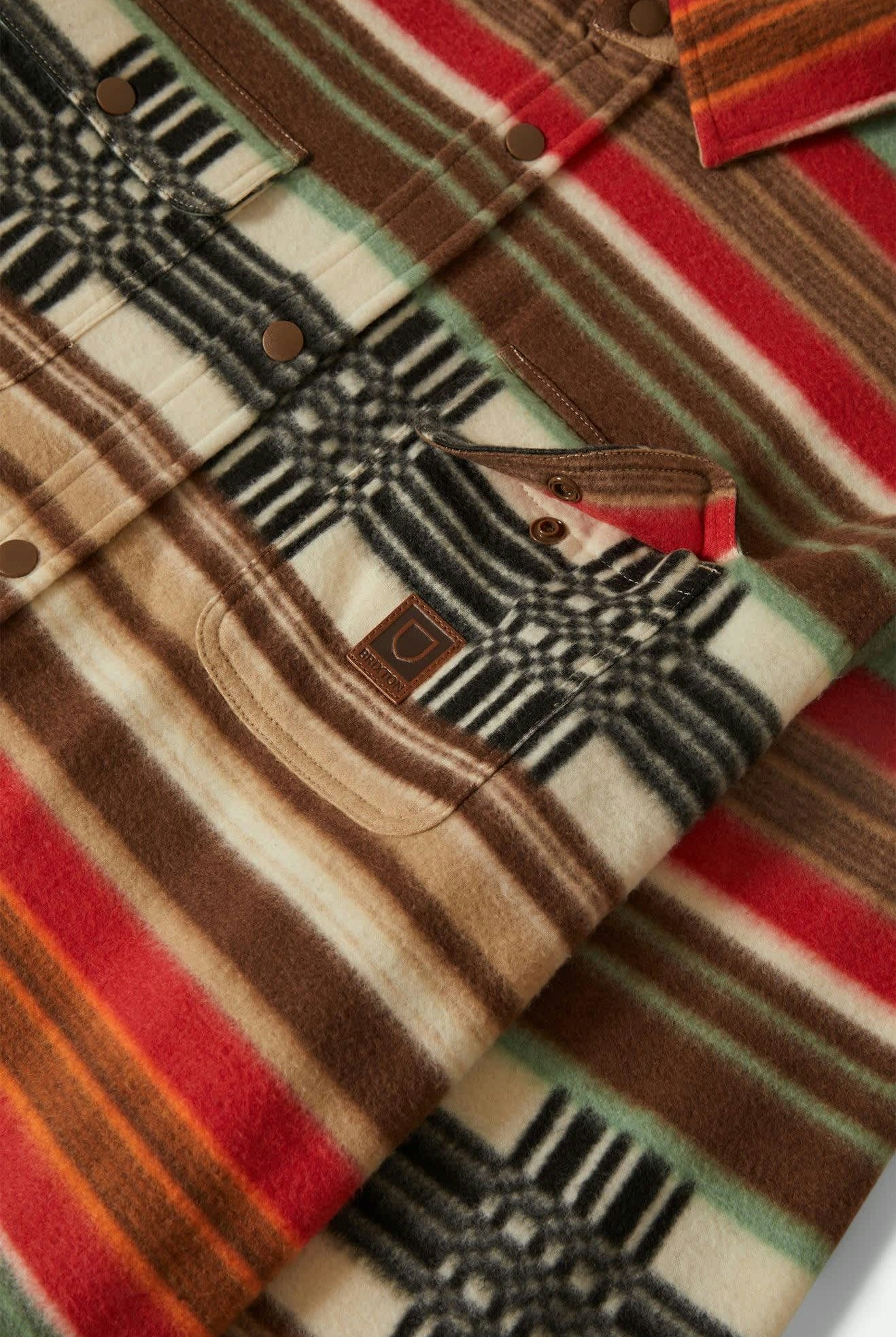 Men's Bowery Arctic Stretch Fleece in the color Multi Blanket Stripe - Additional Laydown image