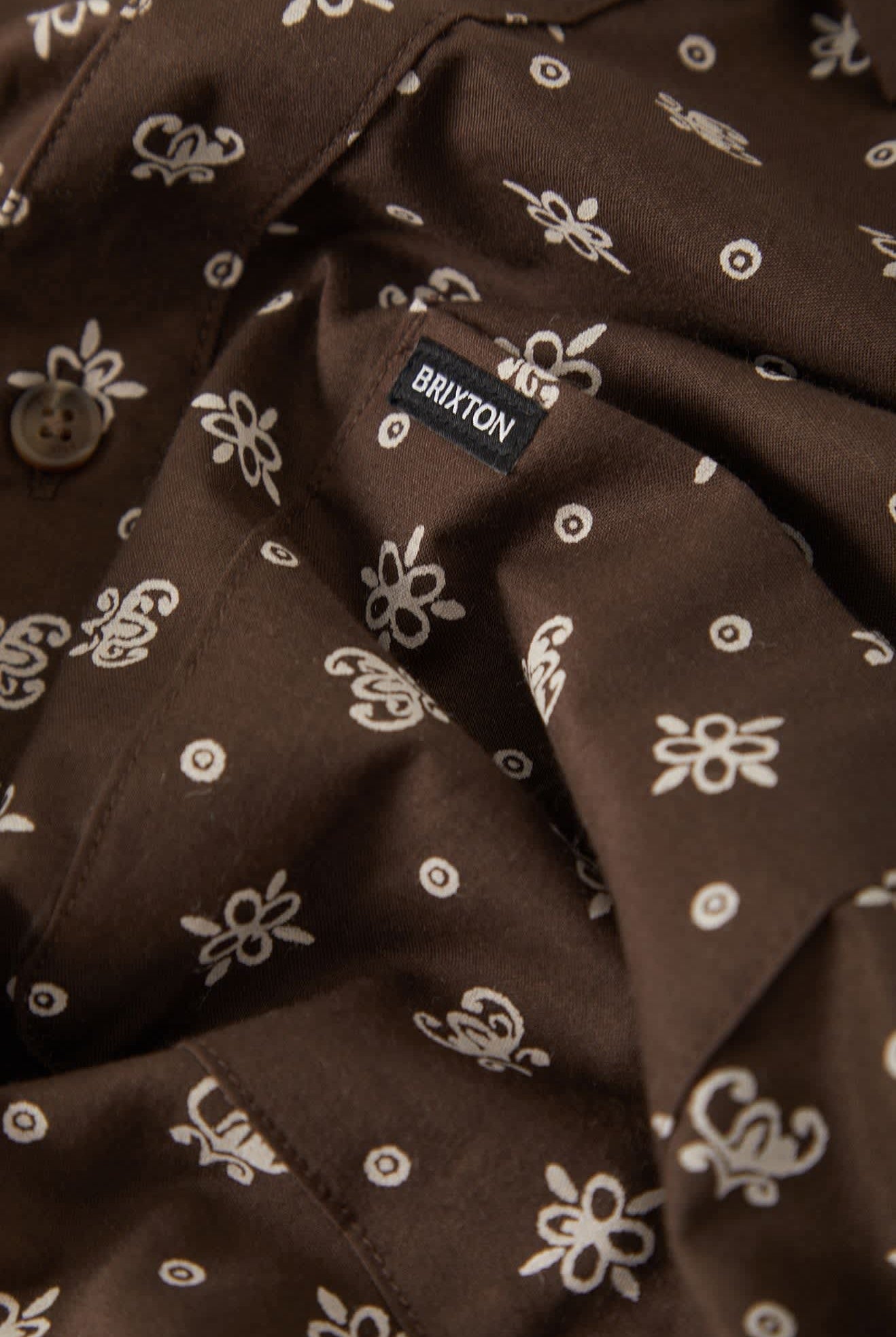 Men's Charter Print Shirt in the color Walnut Brown Bandana - Additional Laydown image