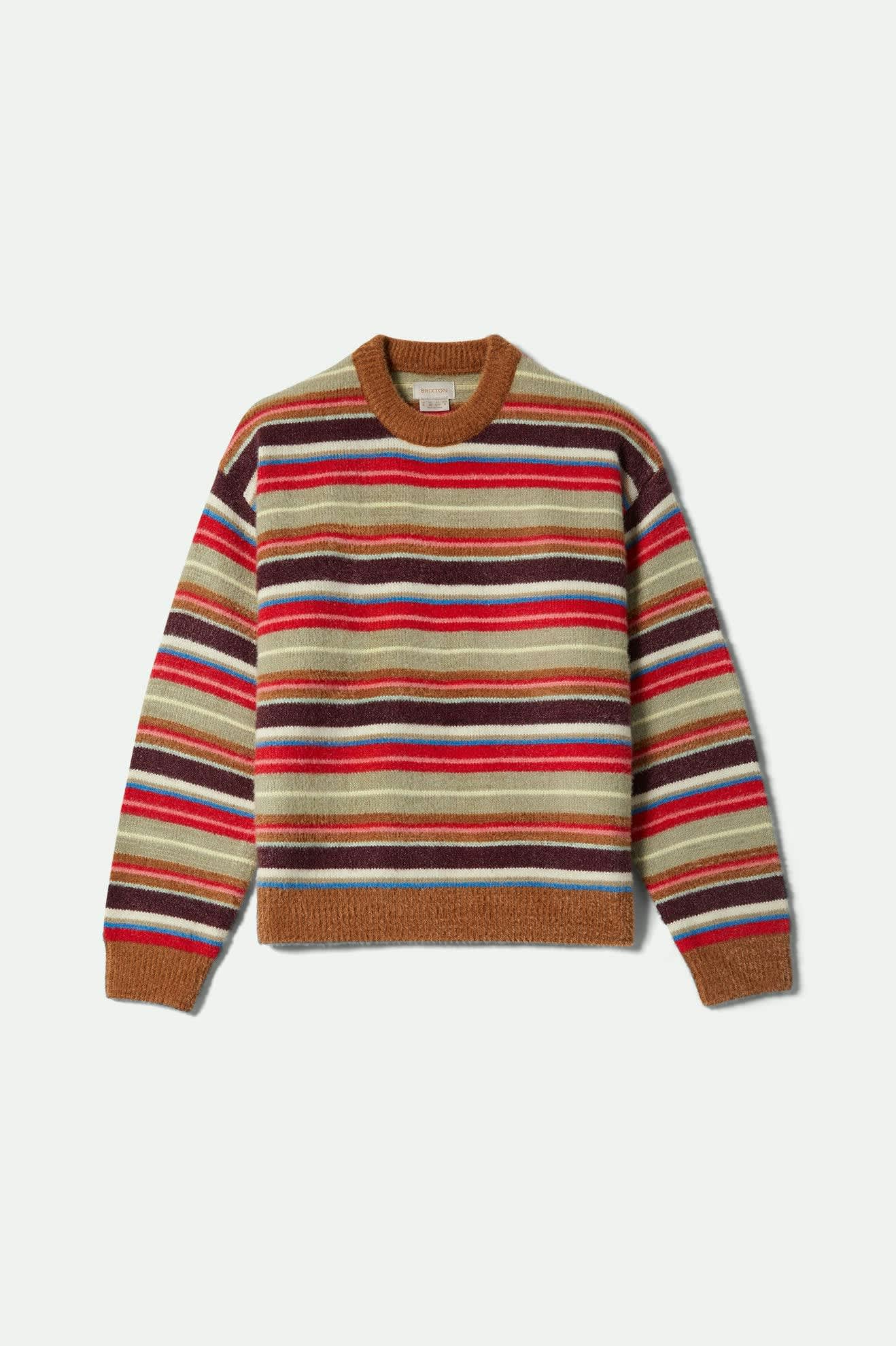 Women's Cozy Crew Sweater in the color Multi Stripe - Front Product View