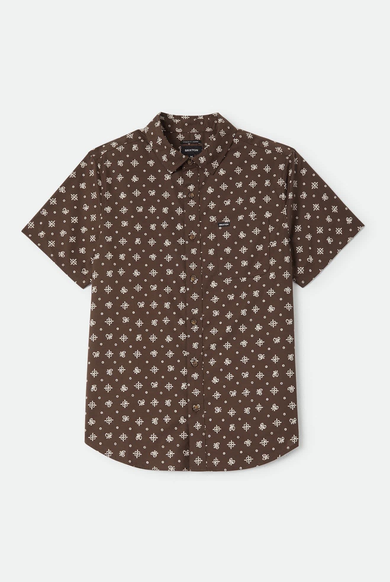 Men's Charter Print Shirt in the color Walnut Brown Bandana - Front Product View