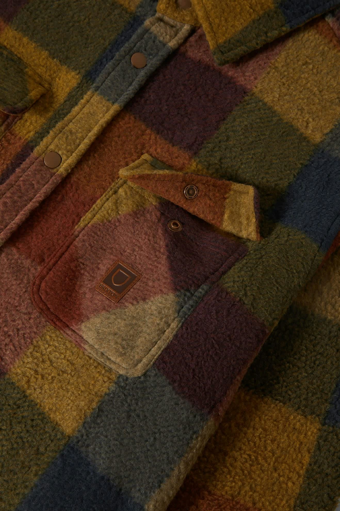 Men's Bowery Arctic Stretch Fleece in the color Rust/Copper Plaid - Additional Laydown image