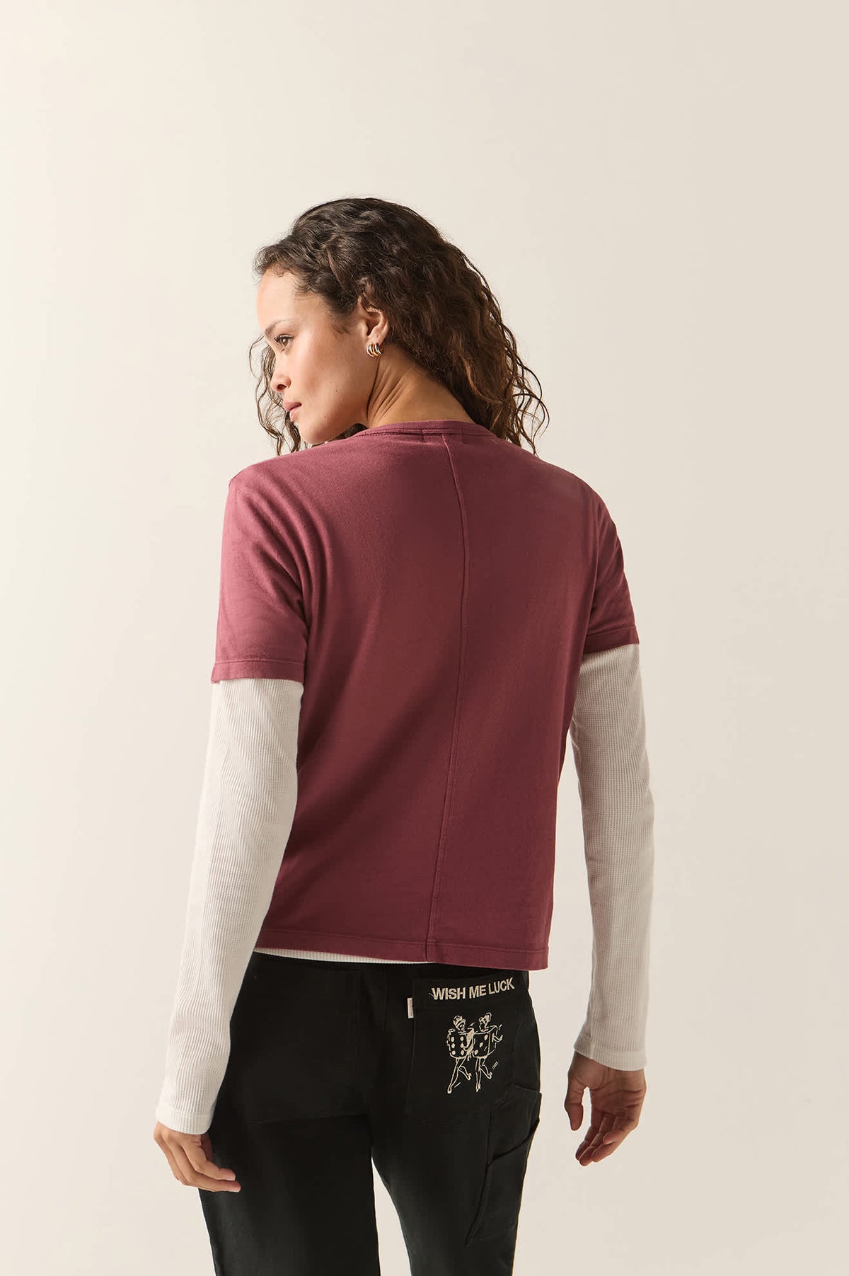 Women's Carefree Organic Garment Dye Perfect T-Shirt in the color Wild Ginger - Women's Back View