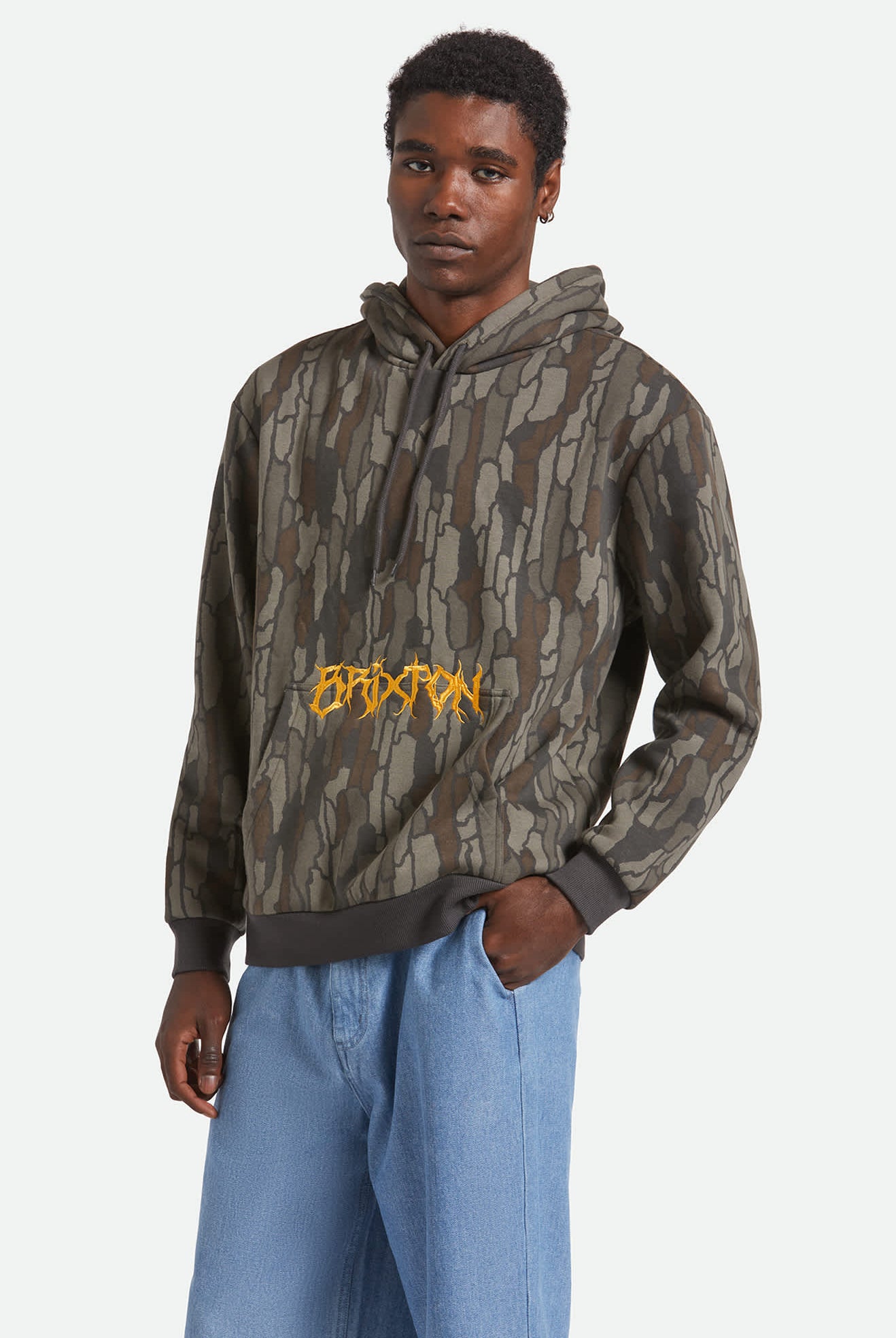 Men's Void Hunter Hoodie in the color Bark Camo - Men's Front View