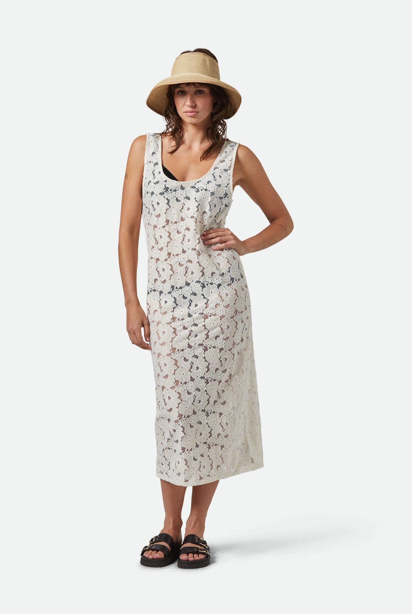 Women's Lace Cover Up Dress in the color Whitecap - Women's Front View