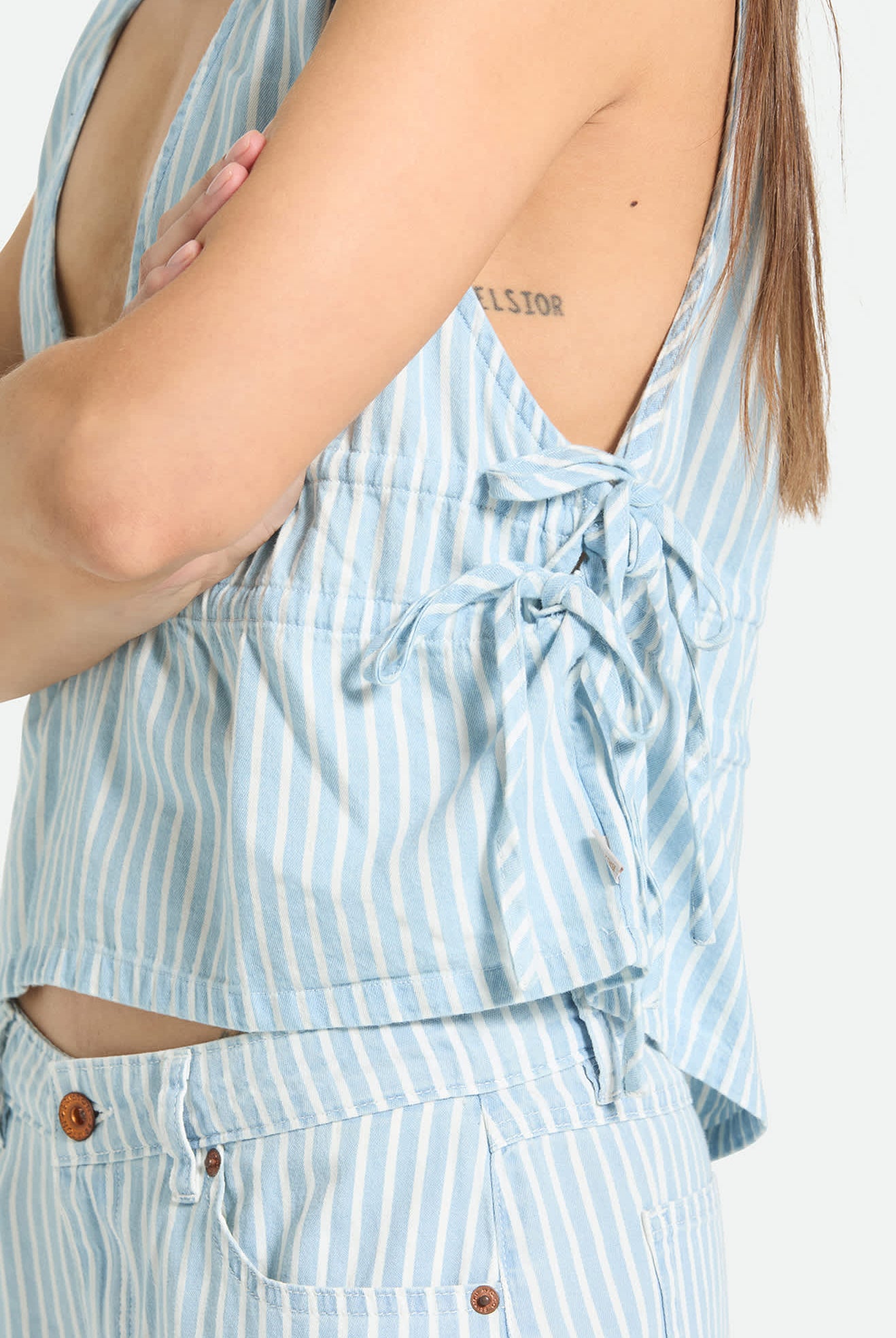 Women's The Bells Top in the color Two Boot Stripe - Additional Fit image