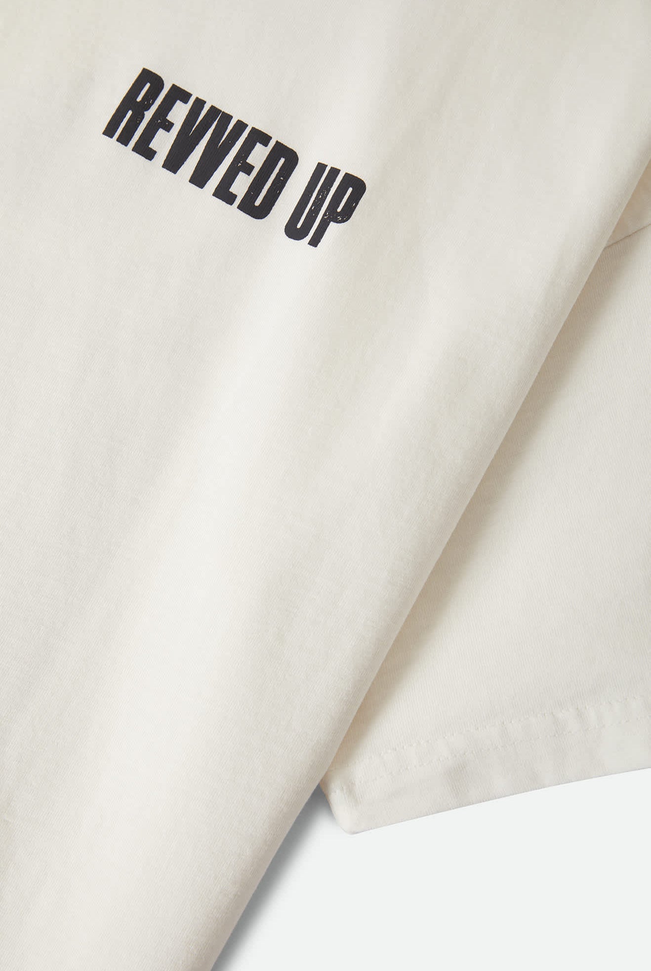 Women's Revved Up Boxy Crew T-Shirt in the color Off White - Additional Laydown image