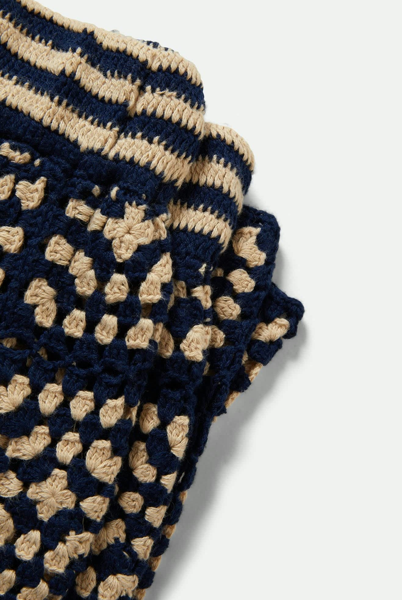 Women's Crochet Short in the color Mood Indigo/Off White - Additional Laydown image