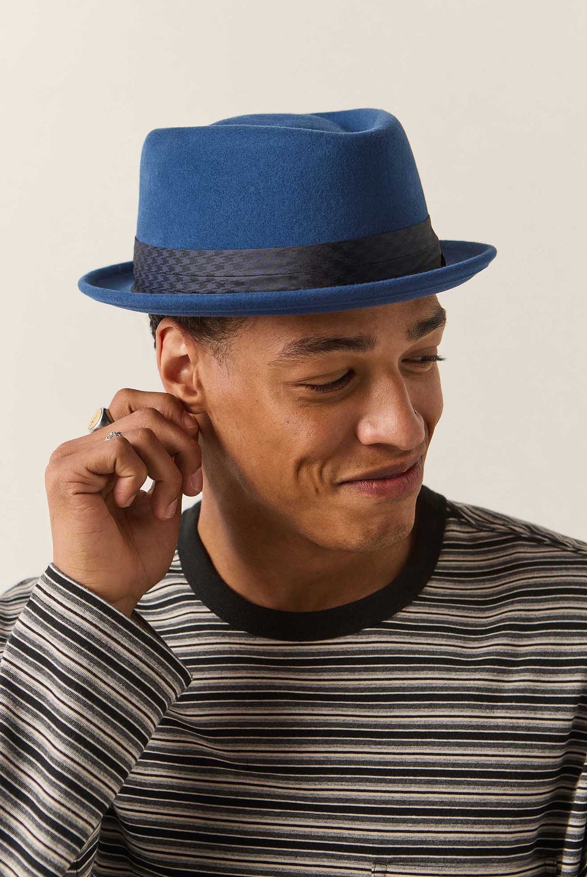 Unisex Stout Pork Pie in the color Classic Navy - Additional Fit image