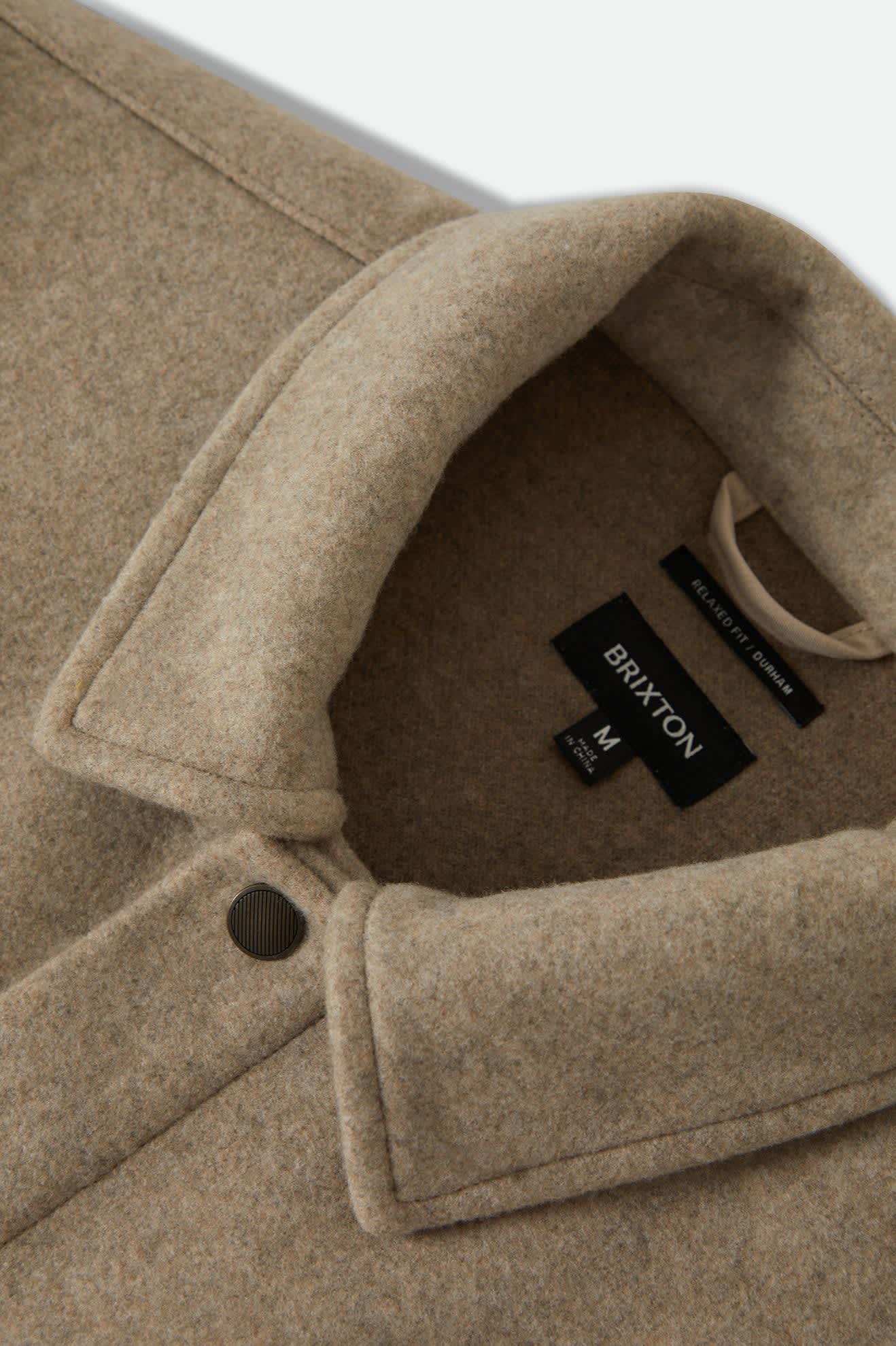 Men's Durham Felted Stretch Jacket in the color Oatmeal - Additional Laydown image