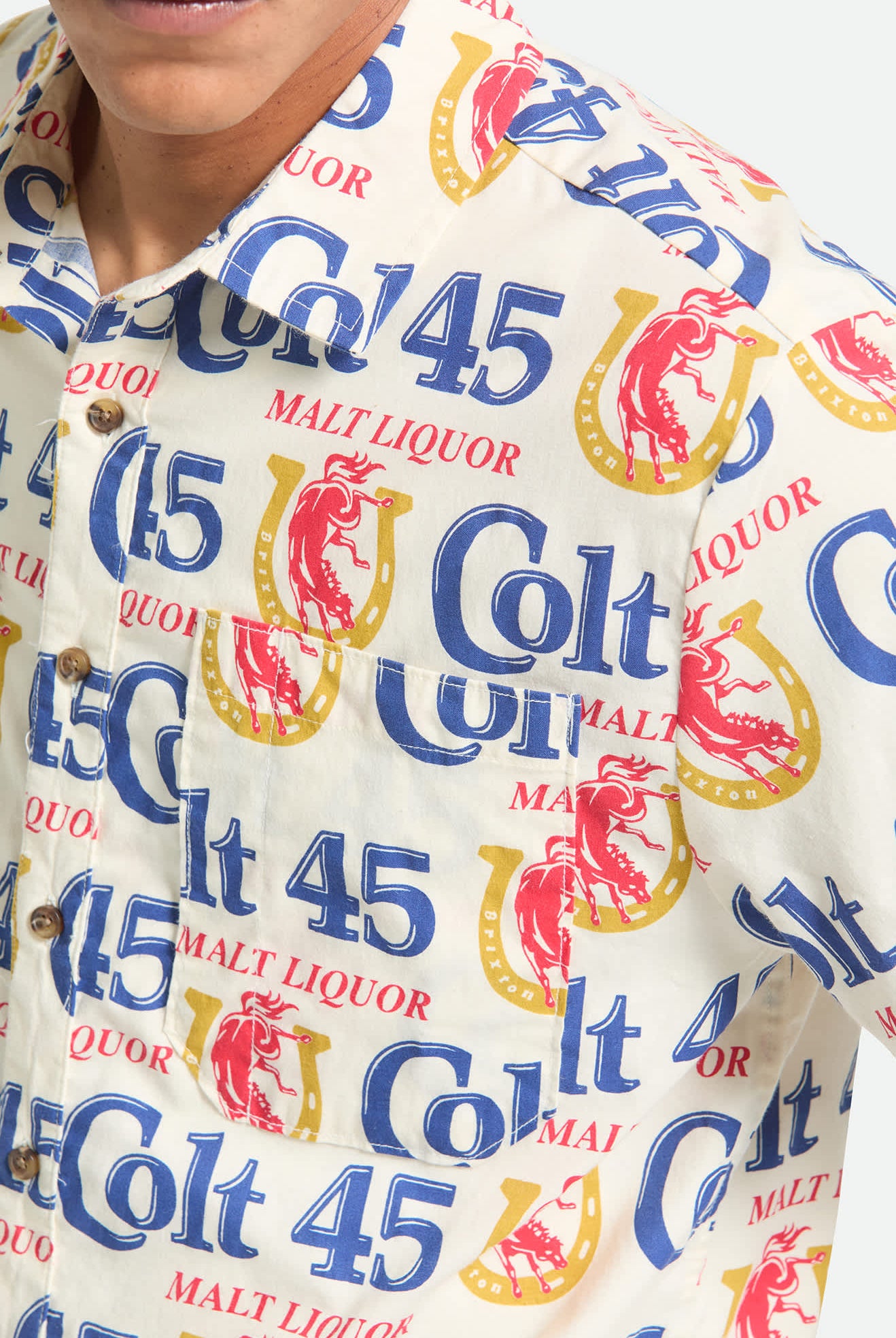 Men's Colt 45 X Brixton Short Sleeve Shirt in the color Multi - Additional Fit image