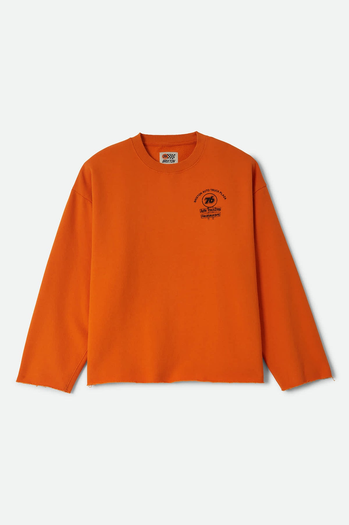 Men's 76 Chopped Crew Fleece in the color Washed Orange - Front Product View