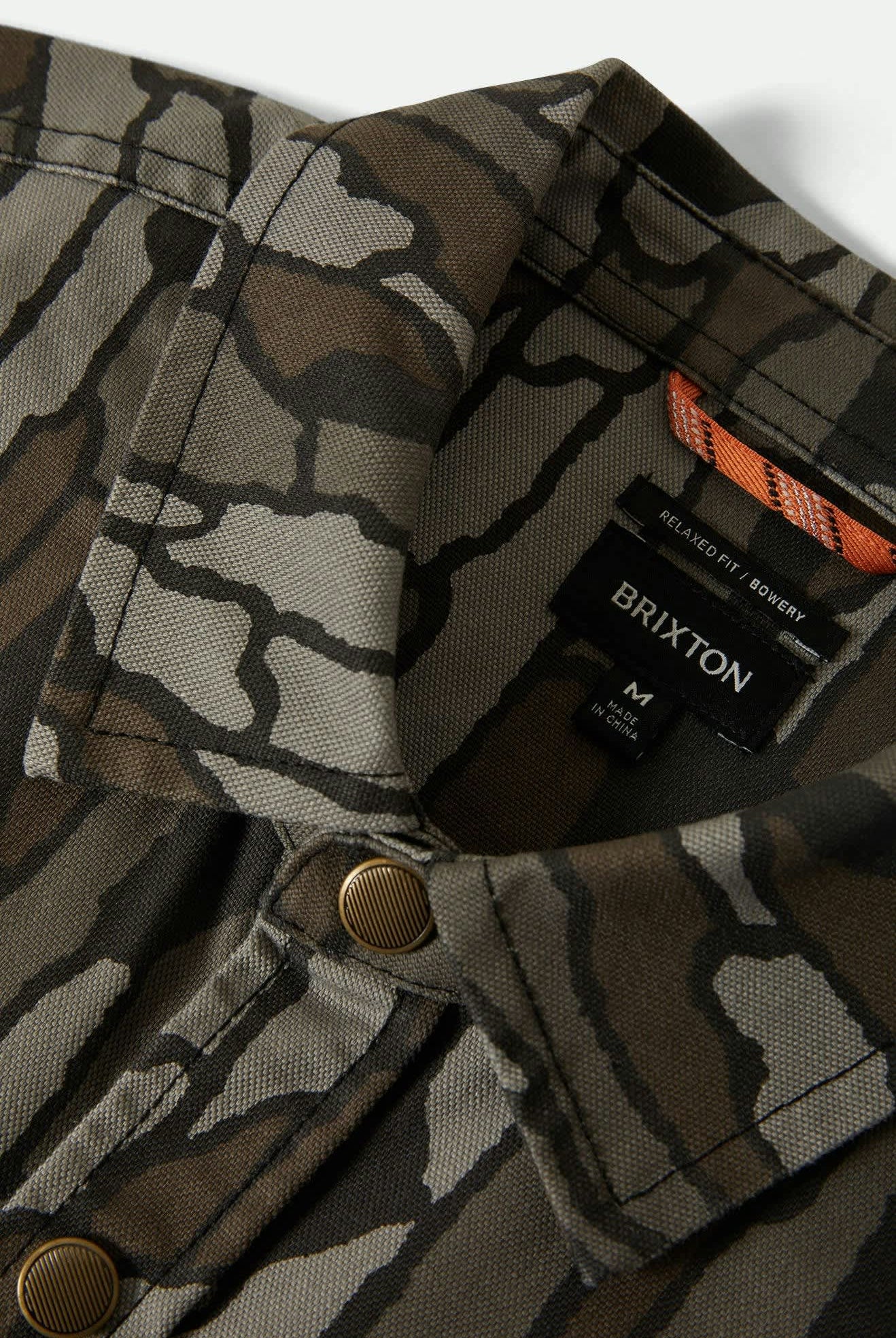 Men's Builders Stretch L/S Overshirt in the color Bark Camo - Additional Laydown image