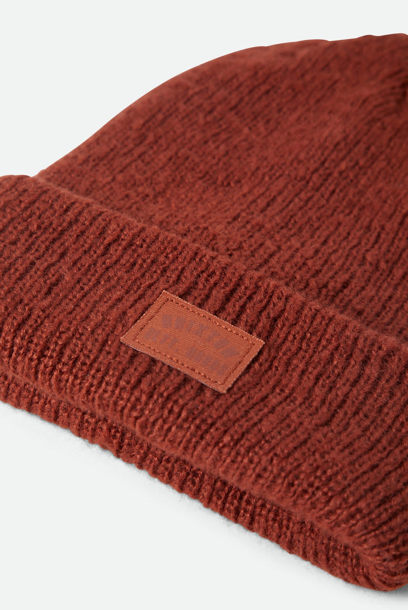 Women's Woodburn Women's Tall Brushed Beanie in the color Terracotta - Additional Laydown image