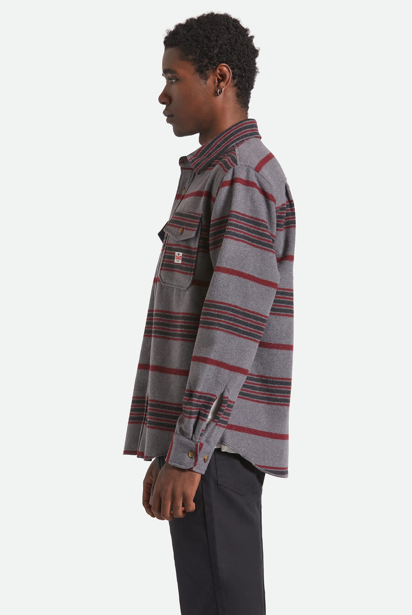 Men's Altered Threads Overshirt in the color Multi Blanket Stripe - Men's Side View
