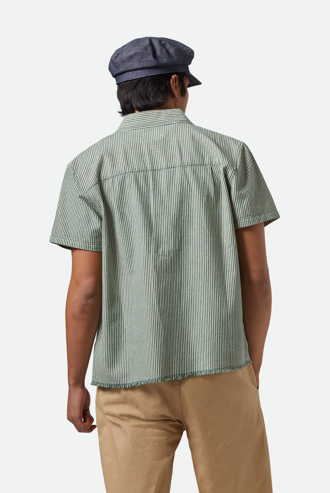 Unisex Assembly Fiddler Fisherman Cap in the color Indigo - Men's Back View