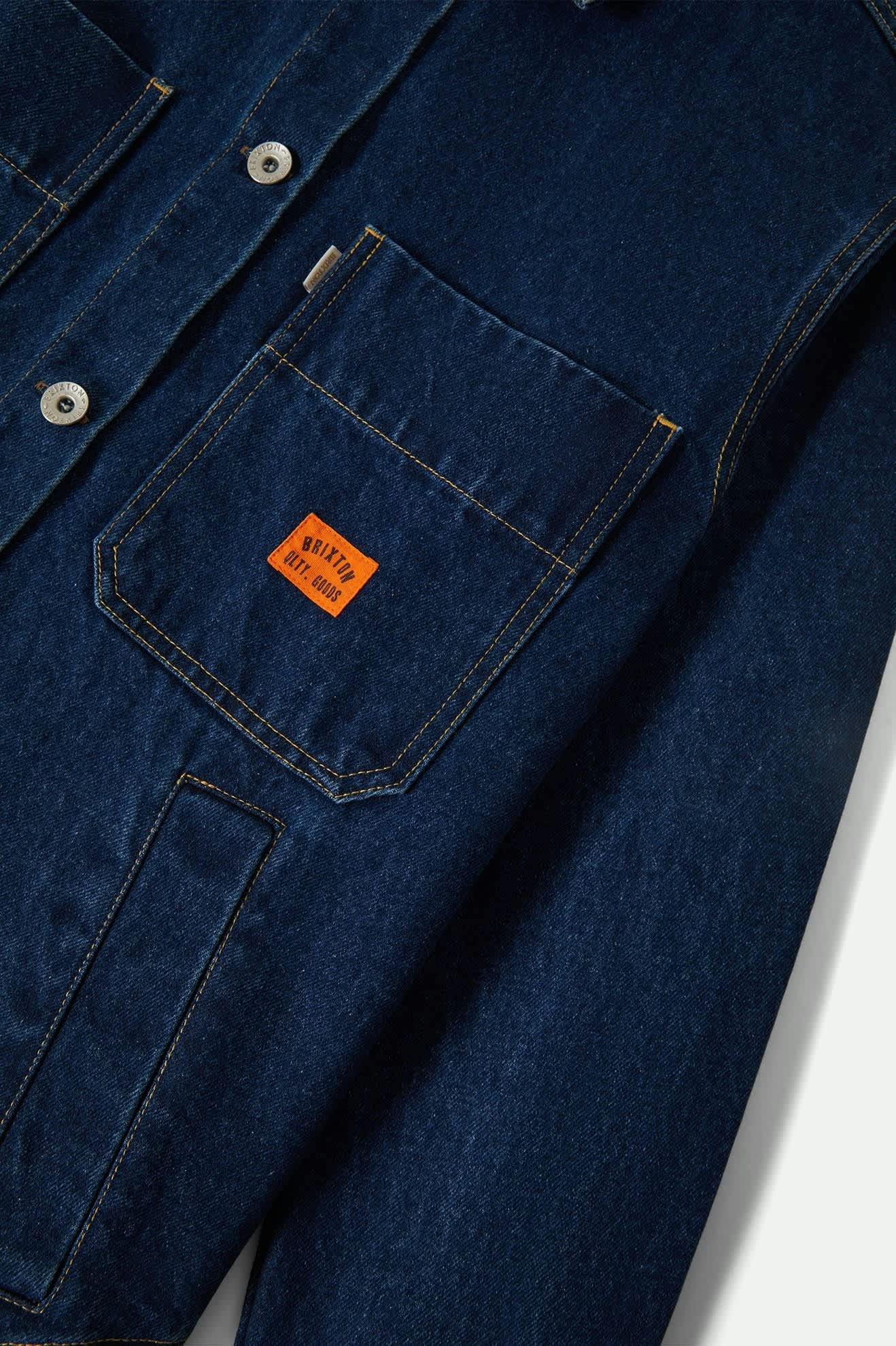 Women's Durham Shirt Jacket in the color Rinse Denim - Additional Laydown image