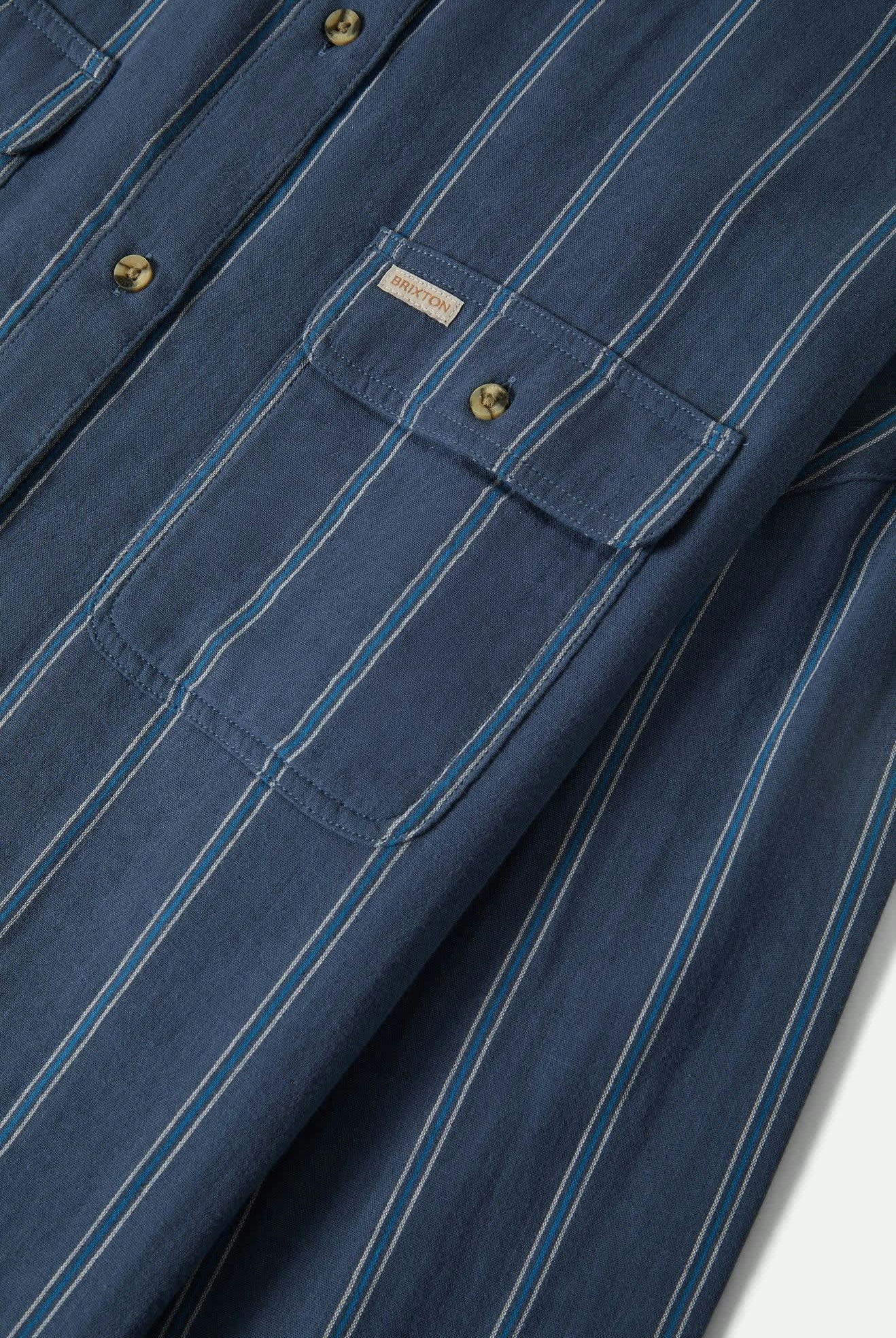 Women's Wandering L/S Overshirt in the color Berring Sea/White - Additional Laydown image